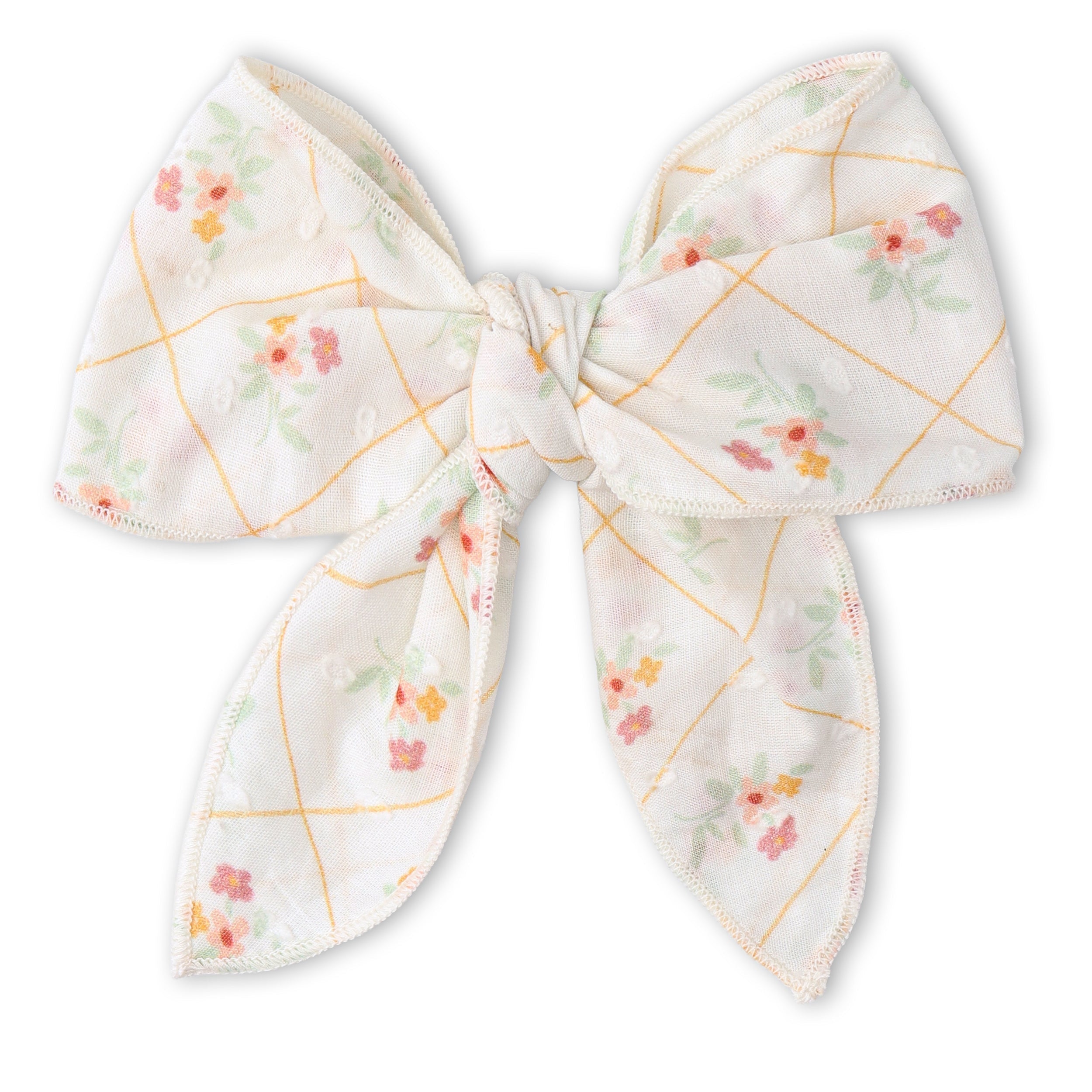 Organic Hair Bow Clip - Spring Weave