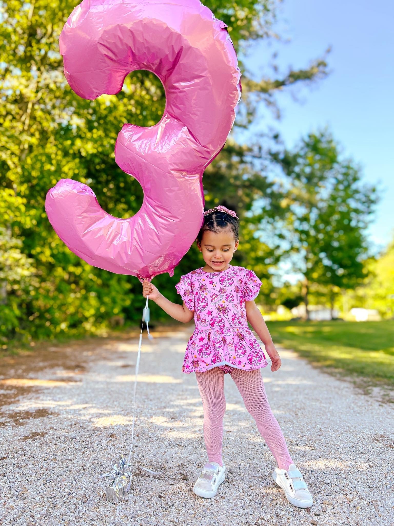 Disco birthday skirted romper