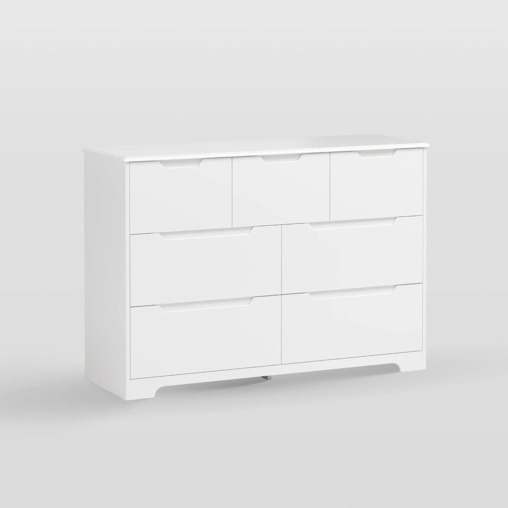 7 Drawer Dresser, 48" Wide Wood Chest of Drawers for Bedroom