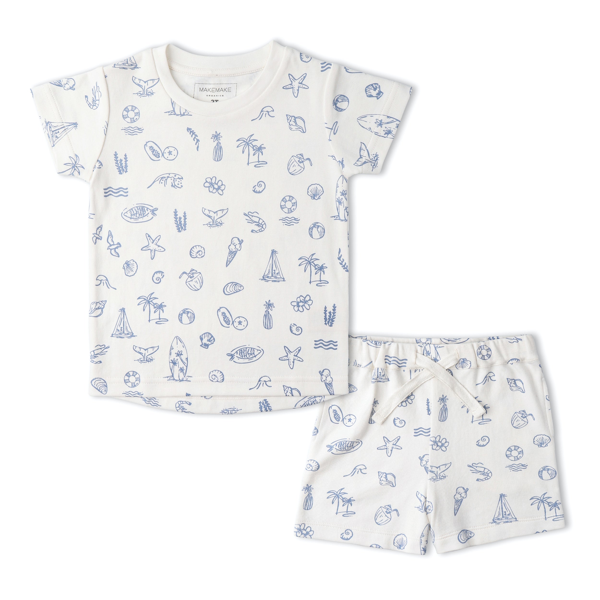 Organic Tee & Shorts Set - Coastal