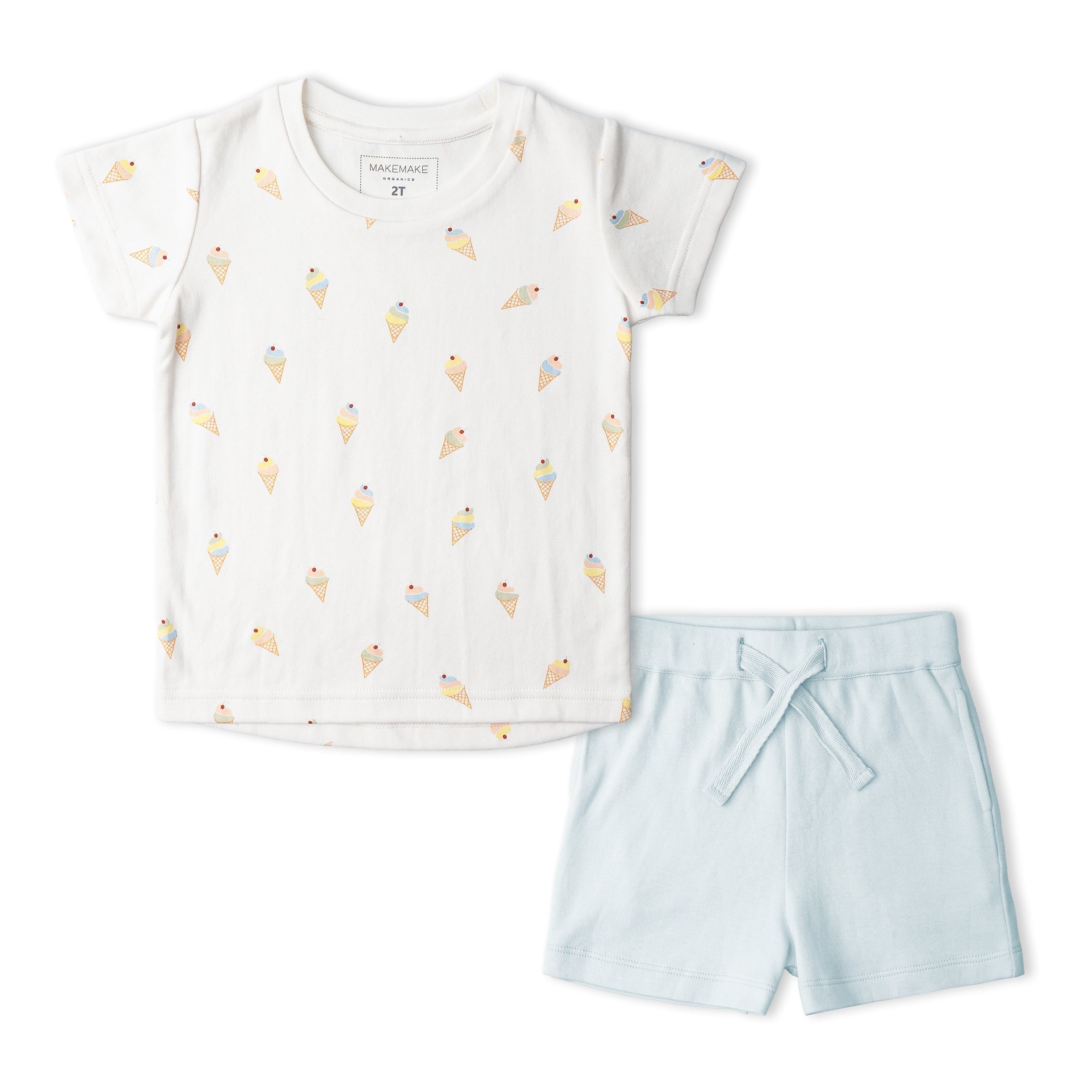 Organic Tee & Shorts Set - Ice Cream