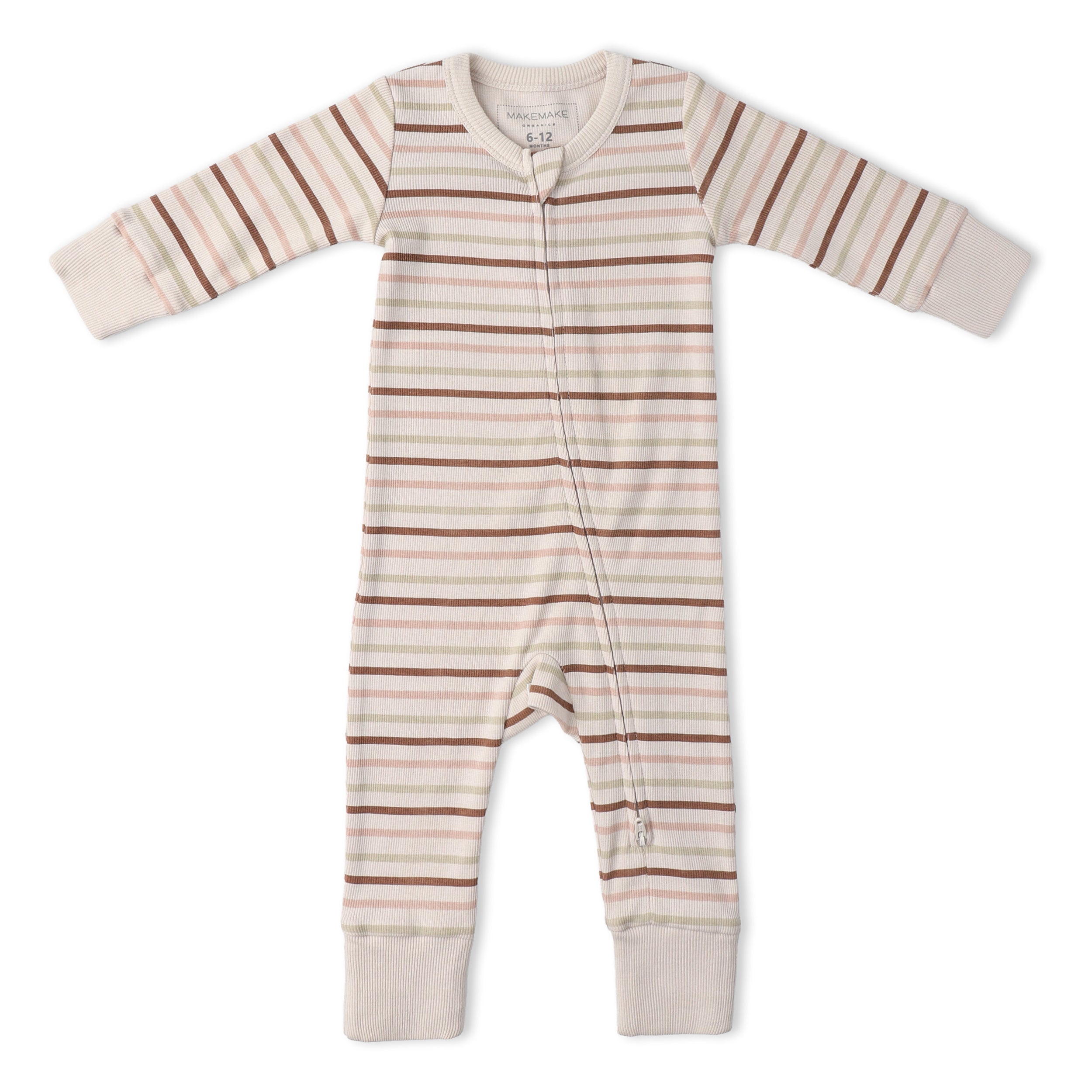 Organic 2-Way Zip Romper - Terra Stripes