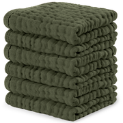 Muslin Washcloths in Kelp