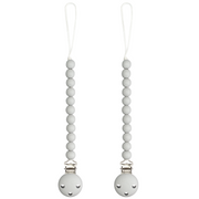 Pacifier Clips in Grey, 2 Pack