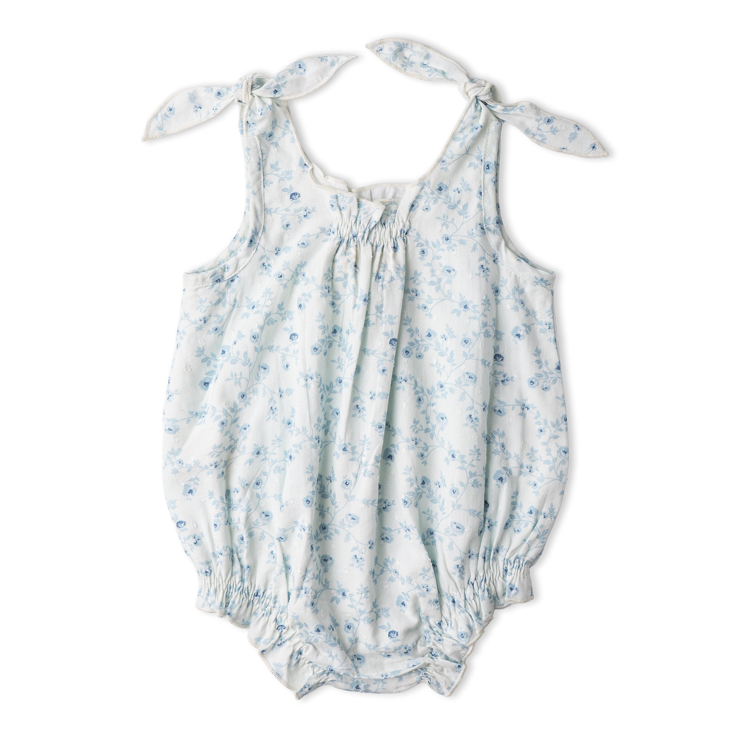Organic Tie Shoulder Bubble Romper - Ivy Floral