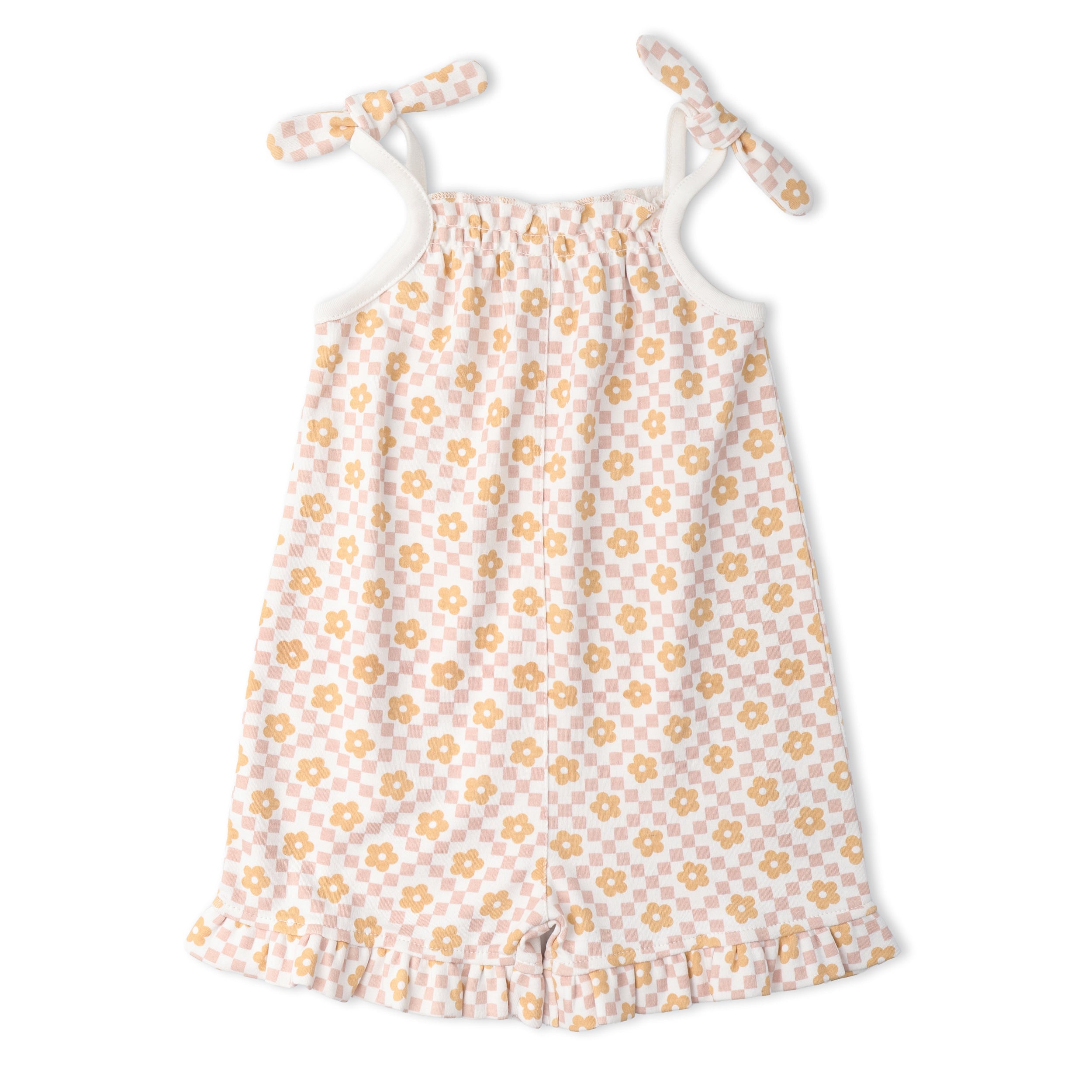 Organic Ruffle Jumpsuit - Pop Floral