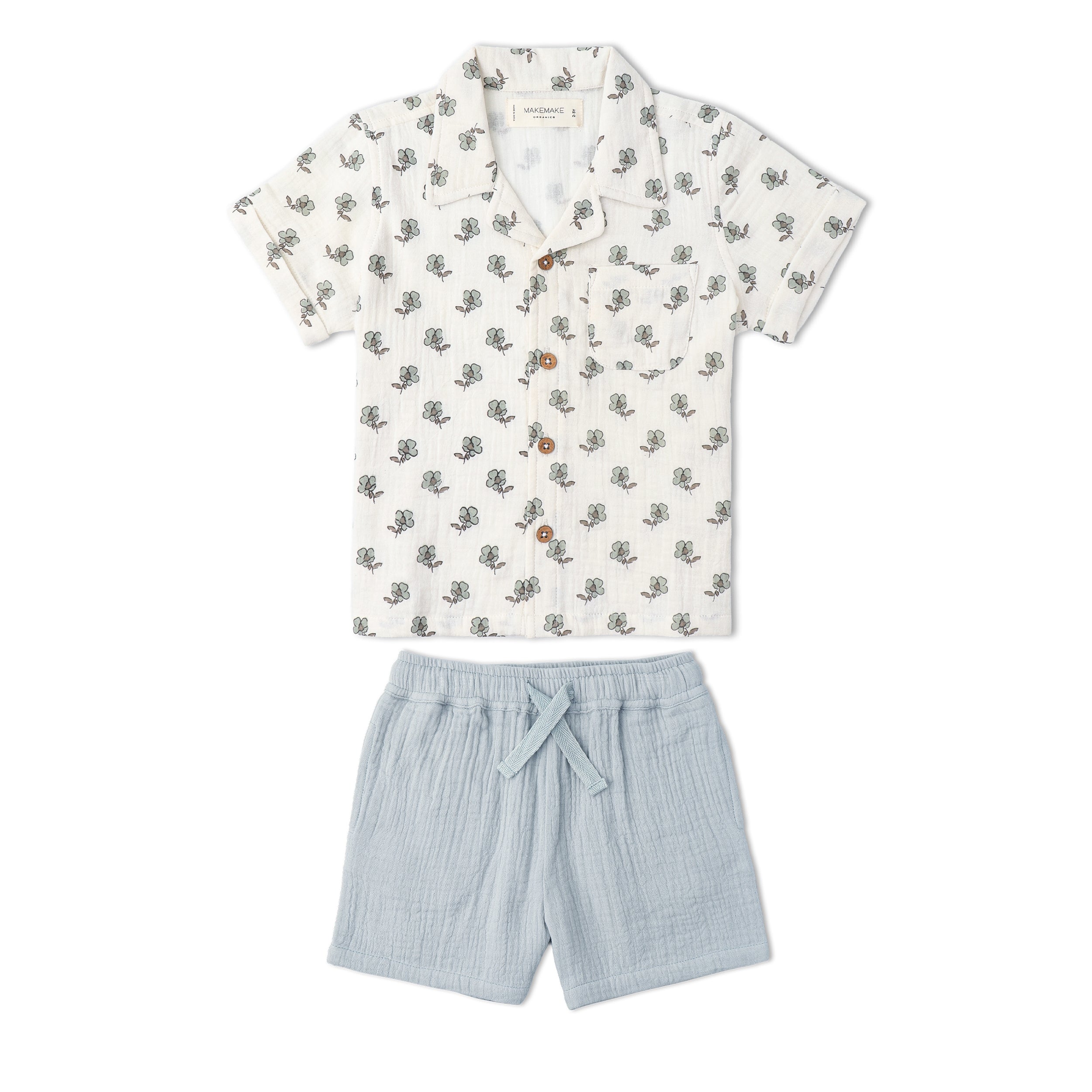Organic Shirt & Shorts Set - Poppy