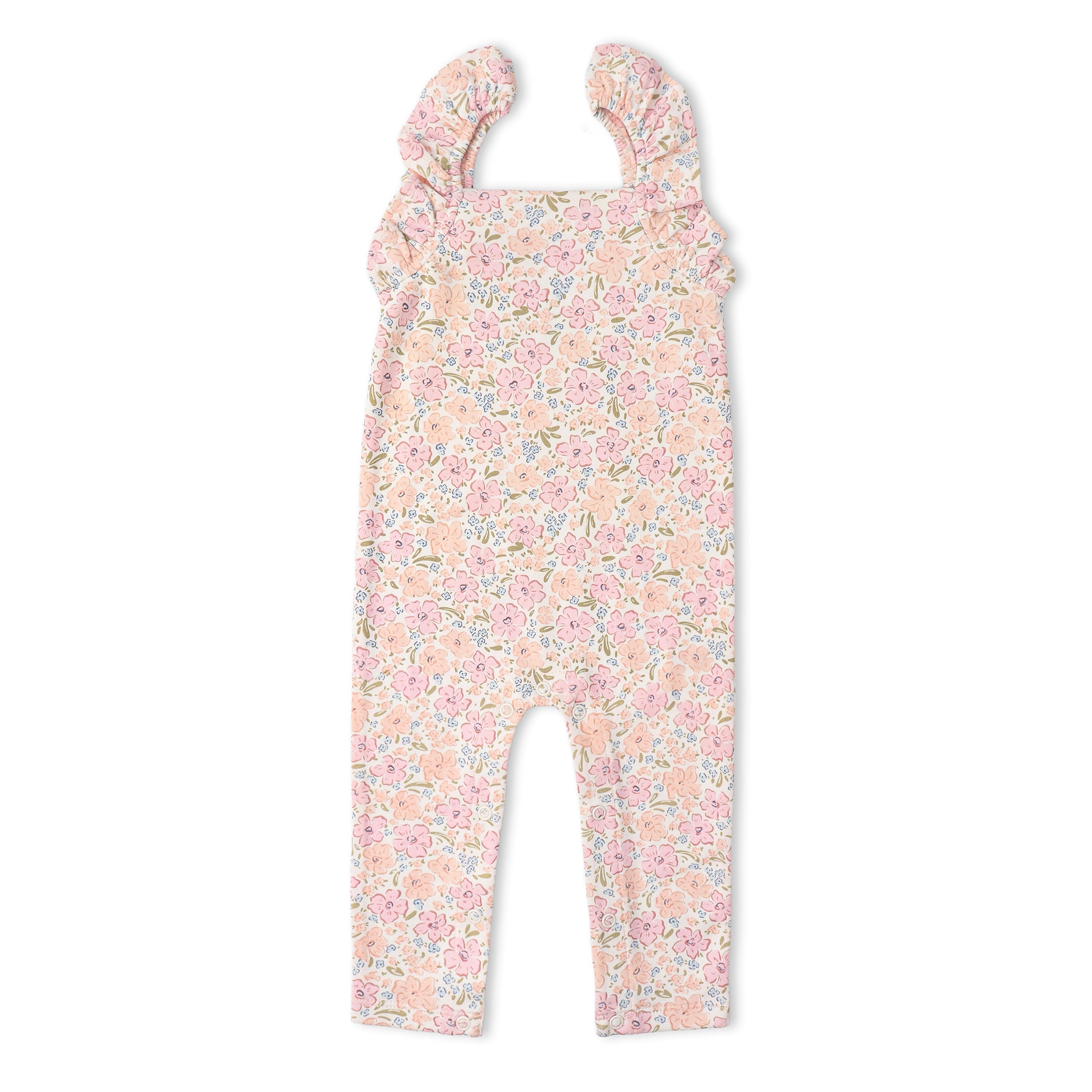 Organic Flutter Romper - Peony