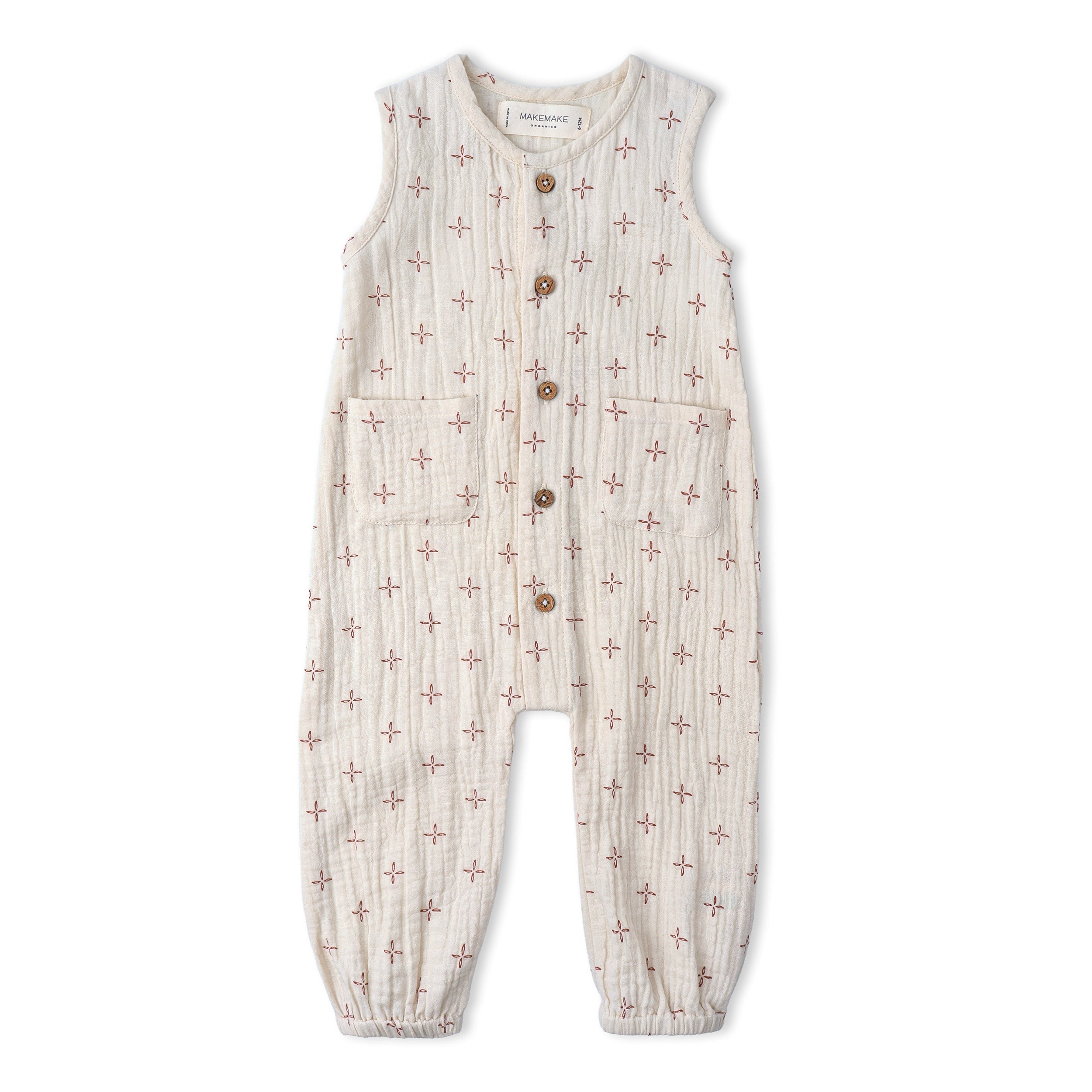 Organic Buttoned Jumpsuit - Cross