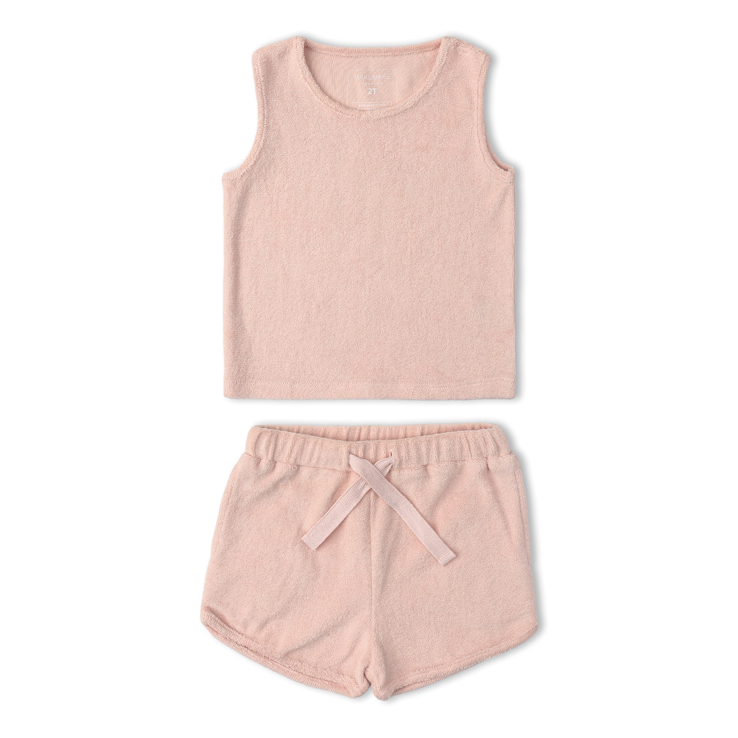 Organic Sleeveless Tee & Shorts Set - Blush