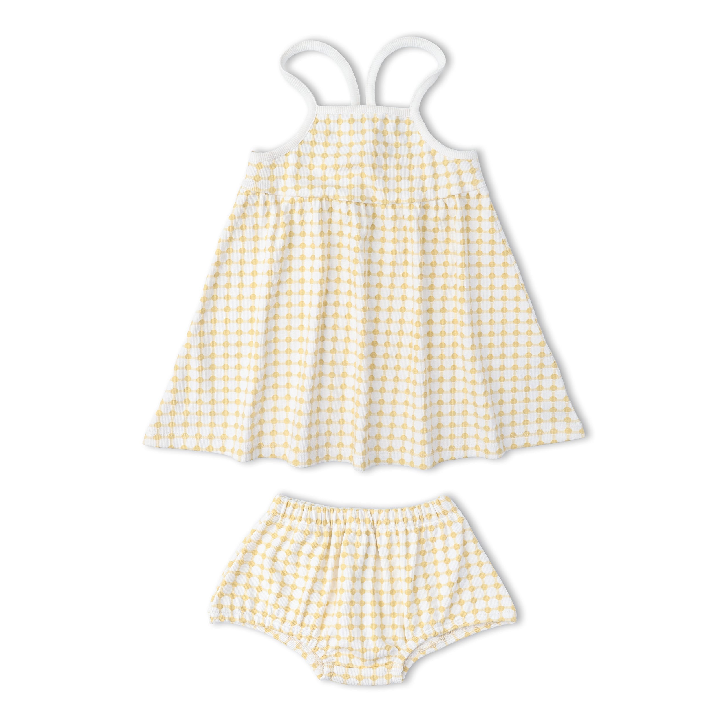 Organic Tie-Back Strap Dress - Dotty Gingham