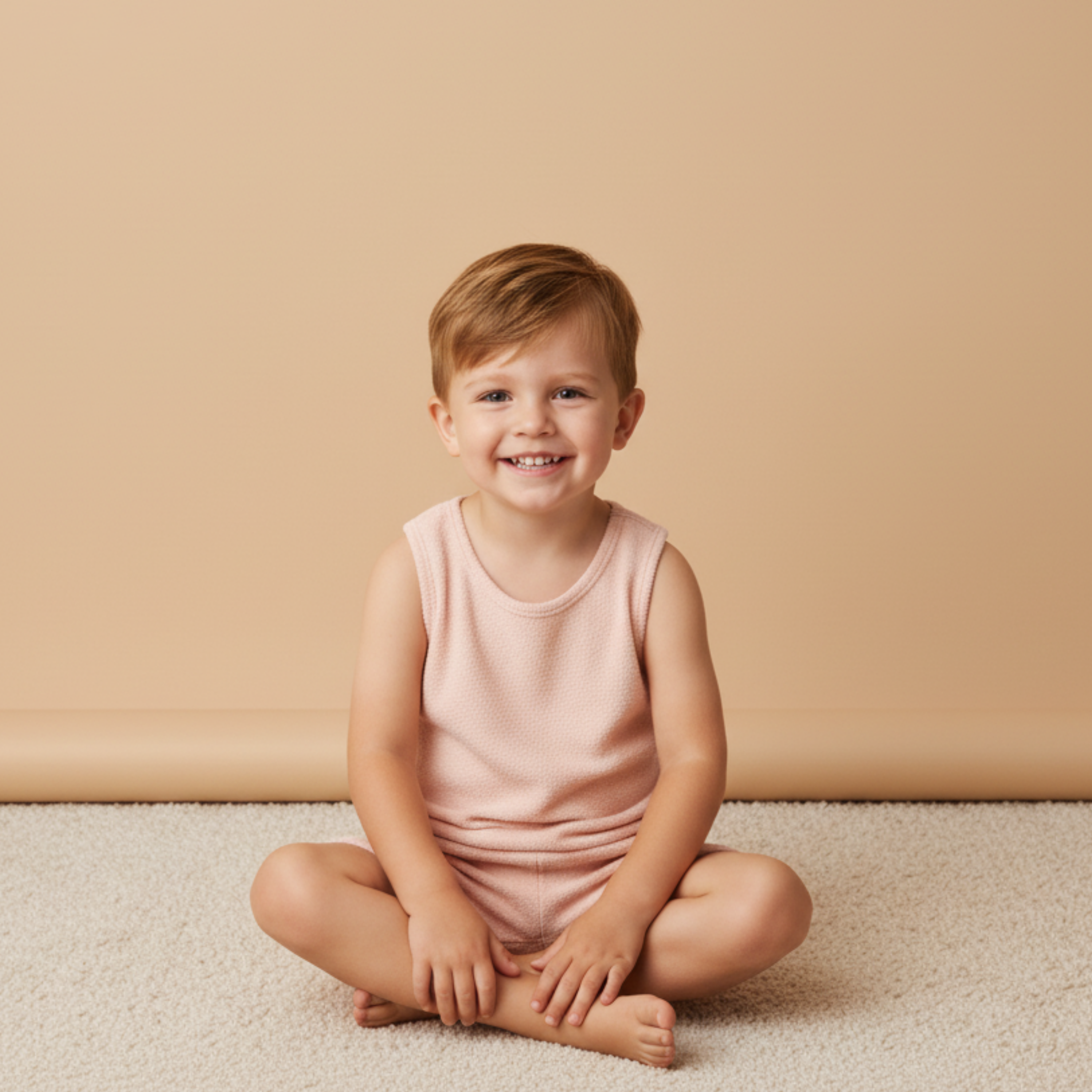 Organic Sleeveless Tee & Shorts Set - Blush