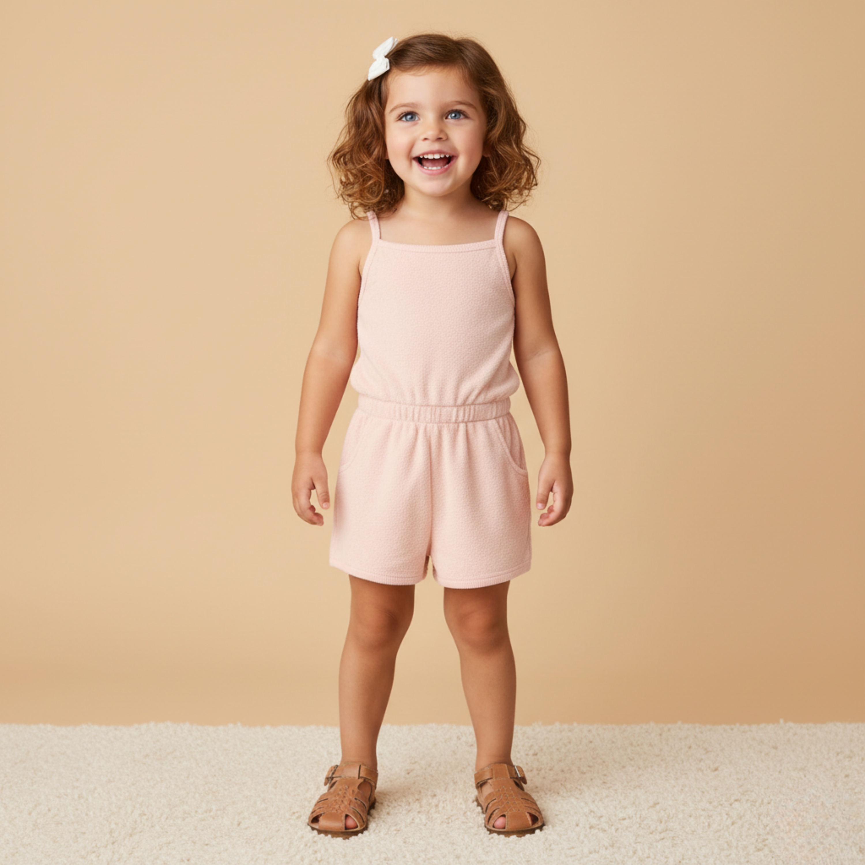 Organic Tank Romper - Blush
