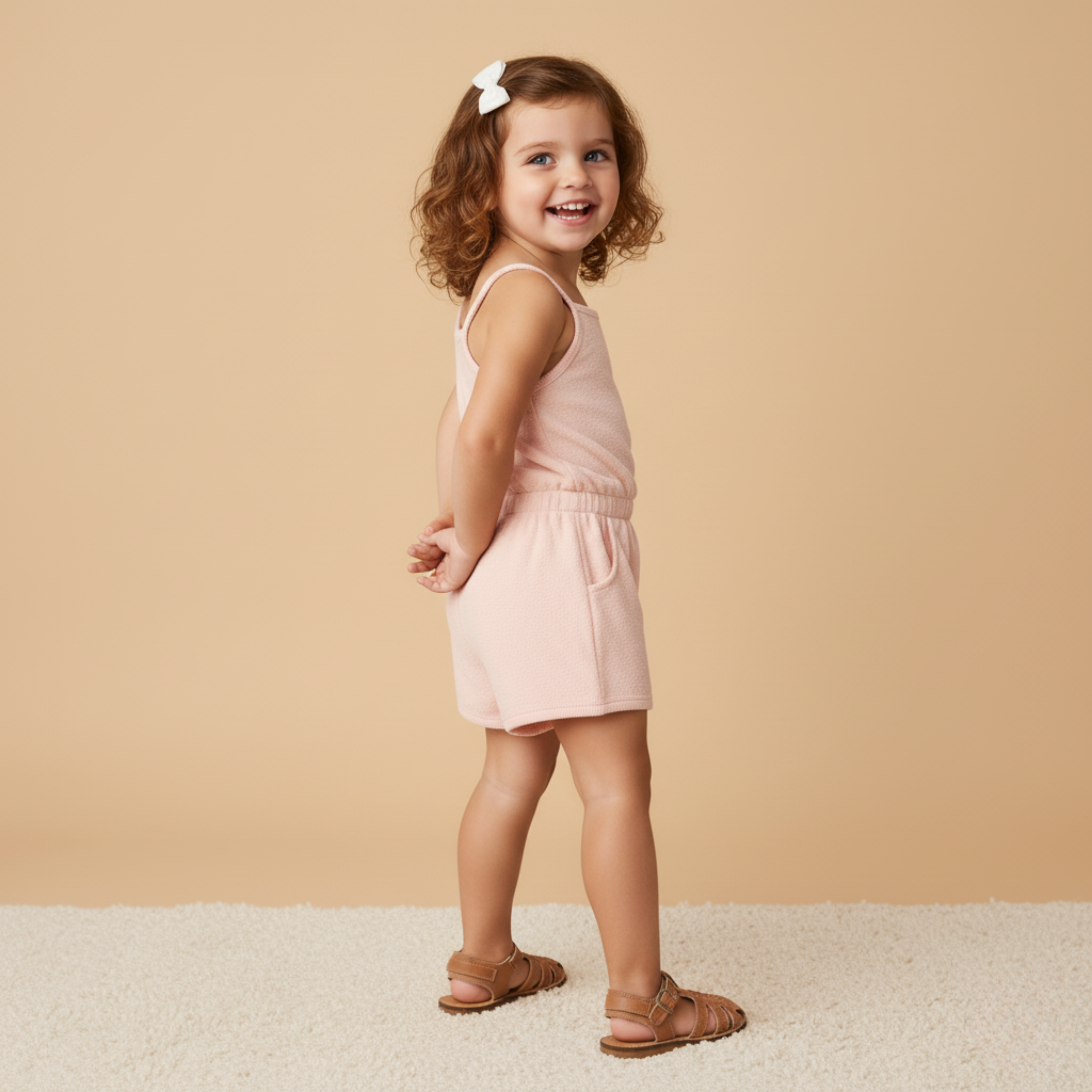 Organic Tank Romper - Blush