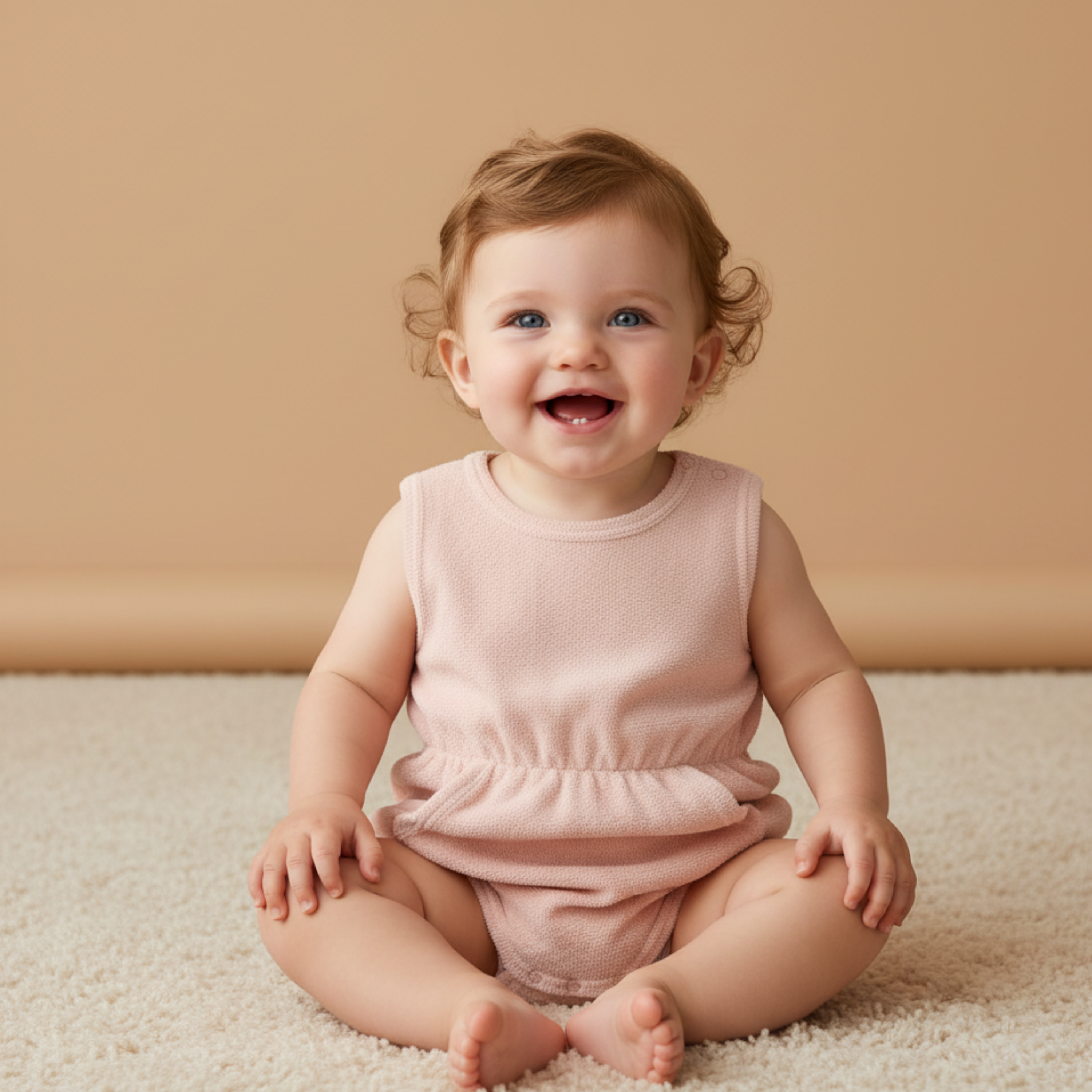 Organic Clinch Romper - Blush