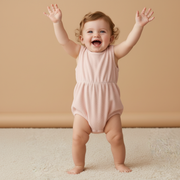 Organic Clinch Romper - Blush