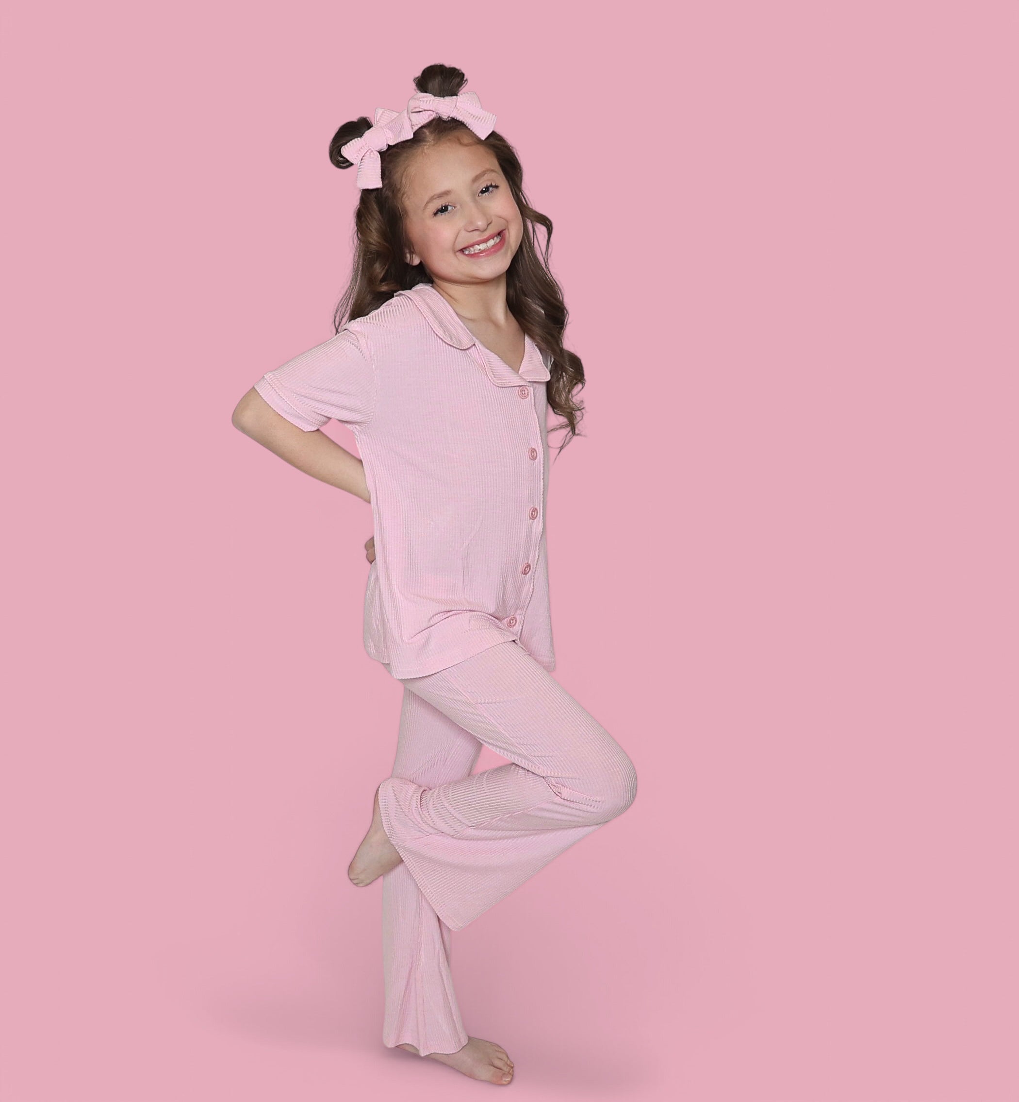 PINK ROSE DREAM GIRL'S FLARE SET