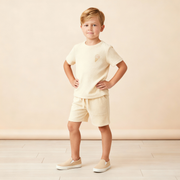 Organic Terry Tee & Shorts Set - Butter Yellow