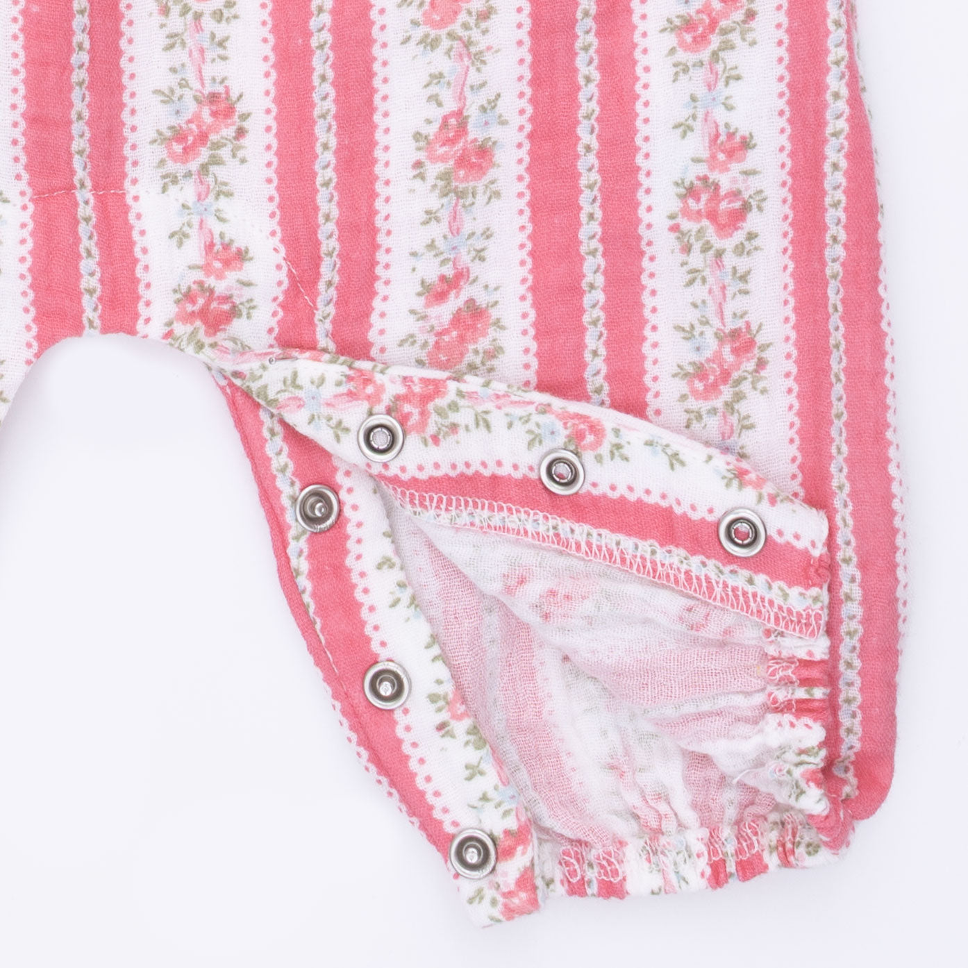Suzie Floral Stripe - Ruffle Sleeve Romper
