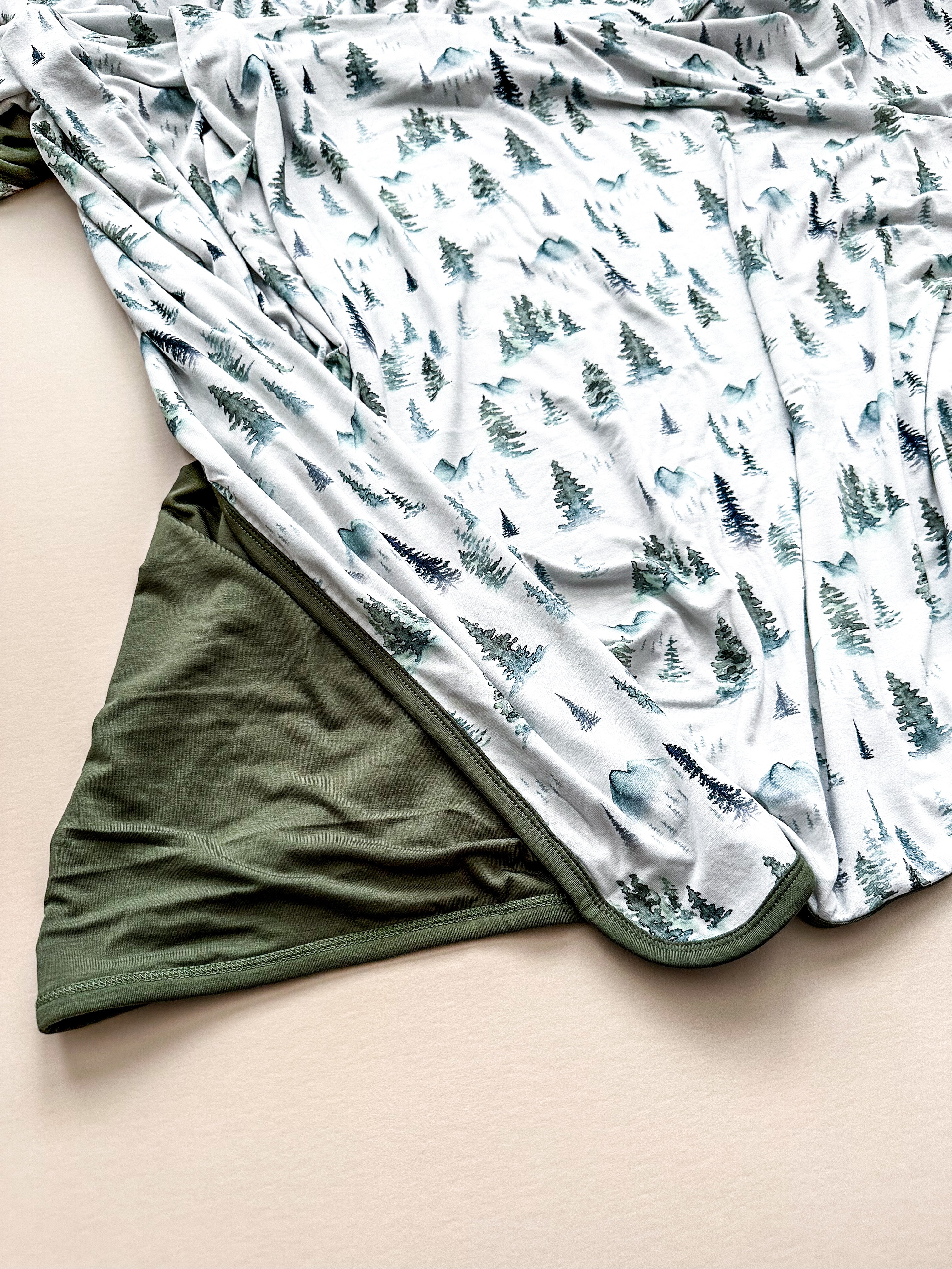 Green Forest Bamboo Reversible Blanket