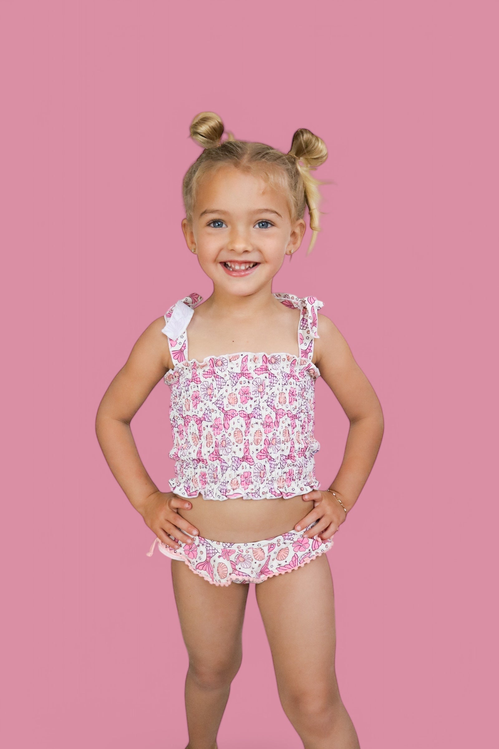 MAGICAL MERMAID DREAM SMOCKED TANKINI TWO PIECE SWIM SUIT