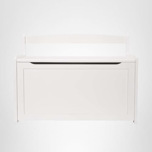 Wooden Toy Storage Chest with Safety-Hinged Lid