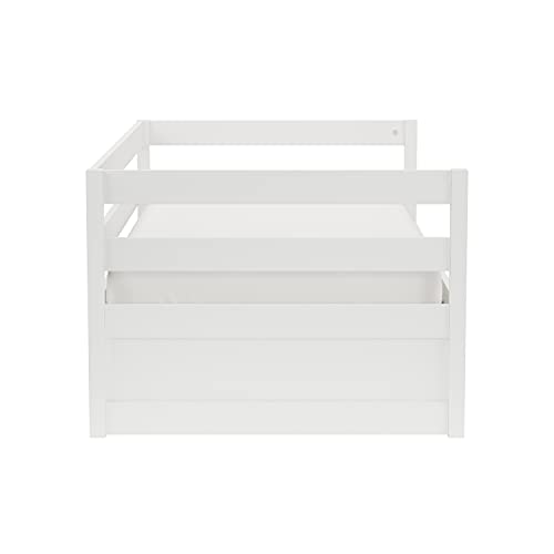 Twin Daybed with Trundle White Wood