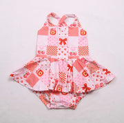 Strawberry jam skirted romper