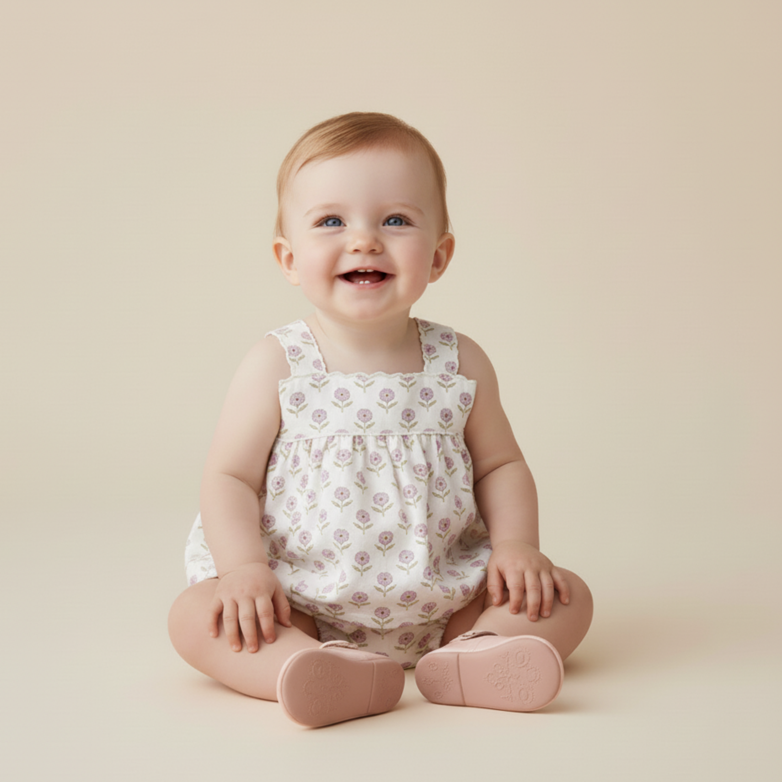 Organic Scalloped Top & Bloomers Set - Lavender