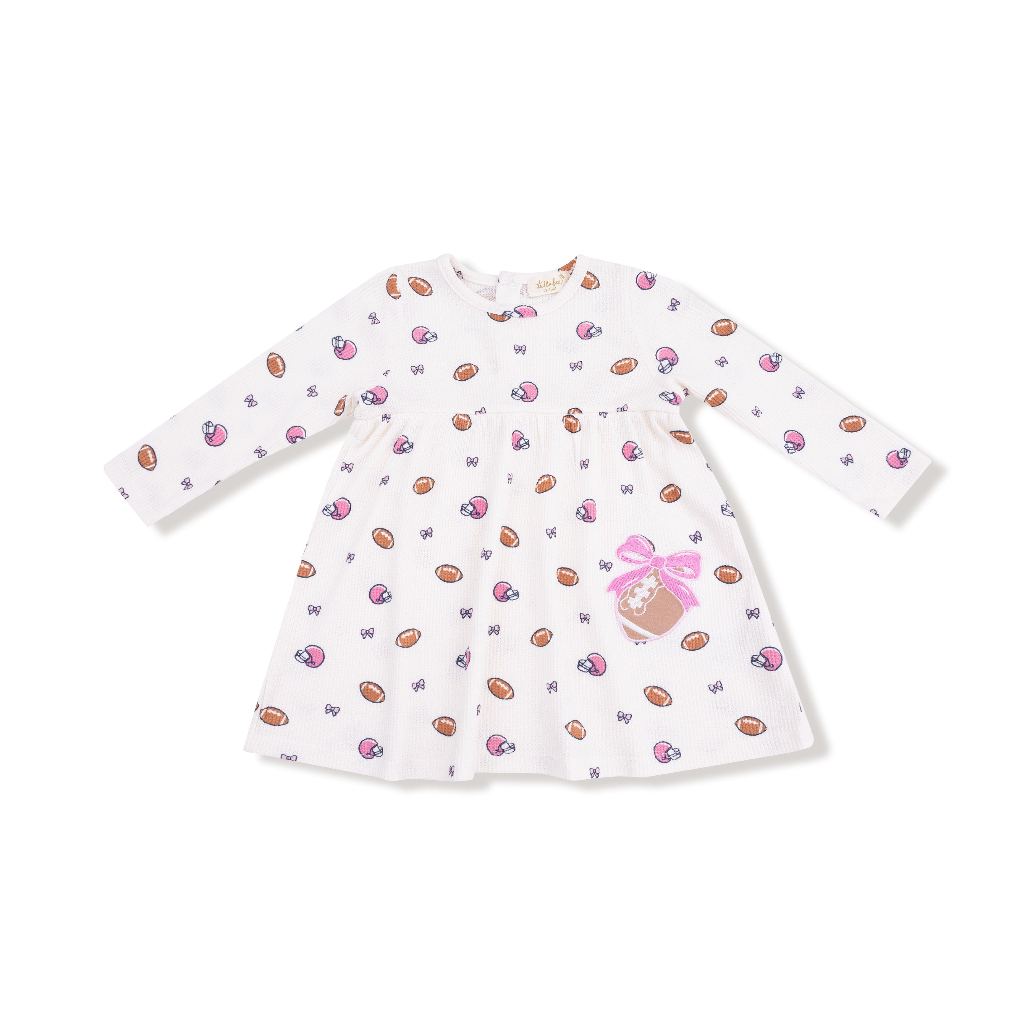 Footballs and Bows - Simple Dress + Bloomer
