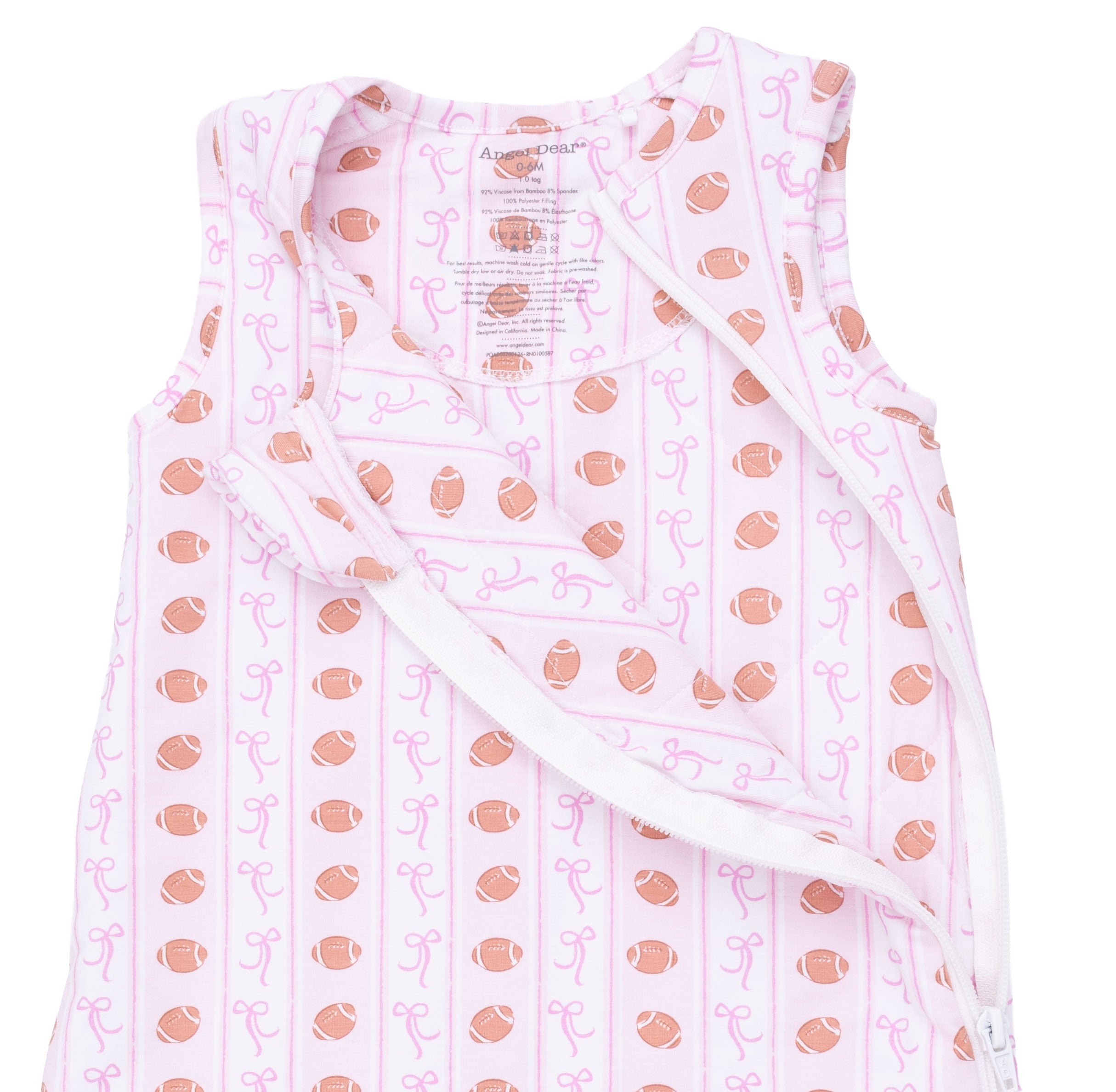 Football Bow Stripe - Sleep Bag