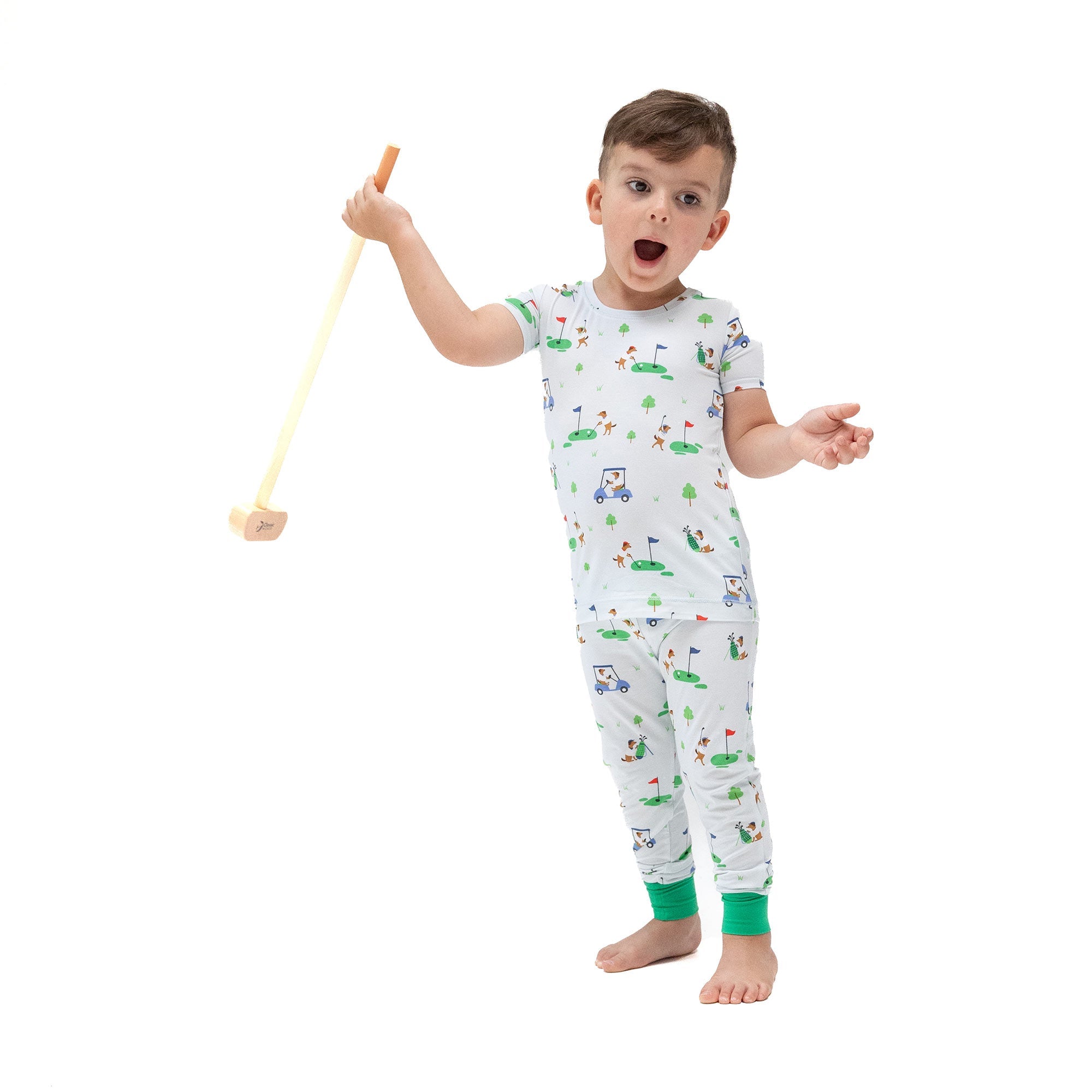 Dog Gone Golf - Blue - Short Sleeve Loungewear Set