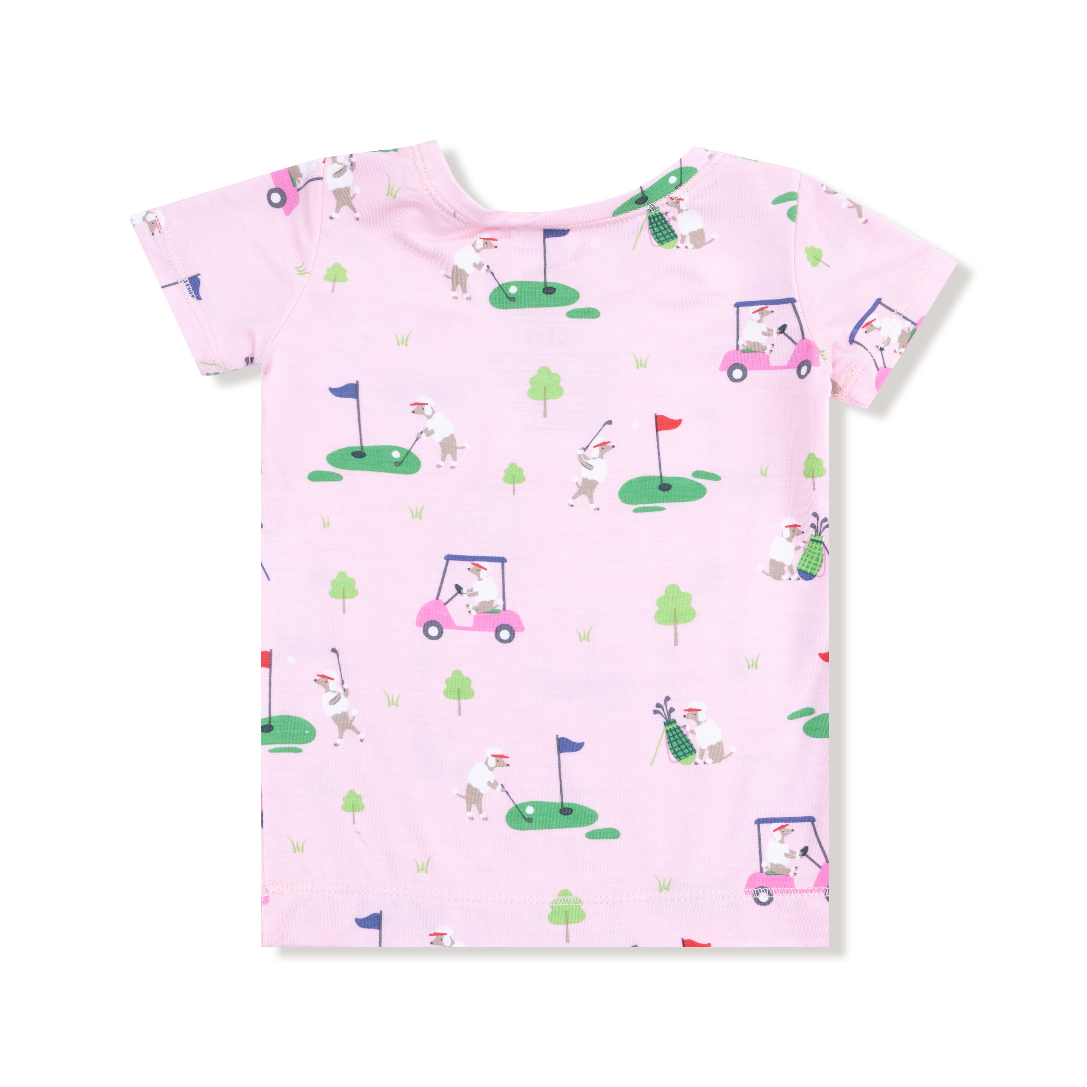Dog Gone Golf - Pink - Short Sleeve Loungewear Set