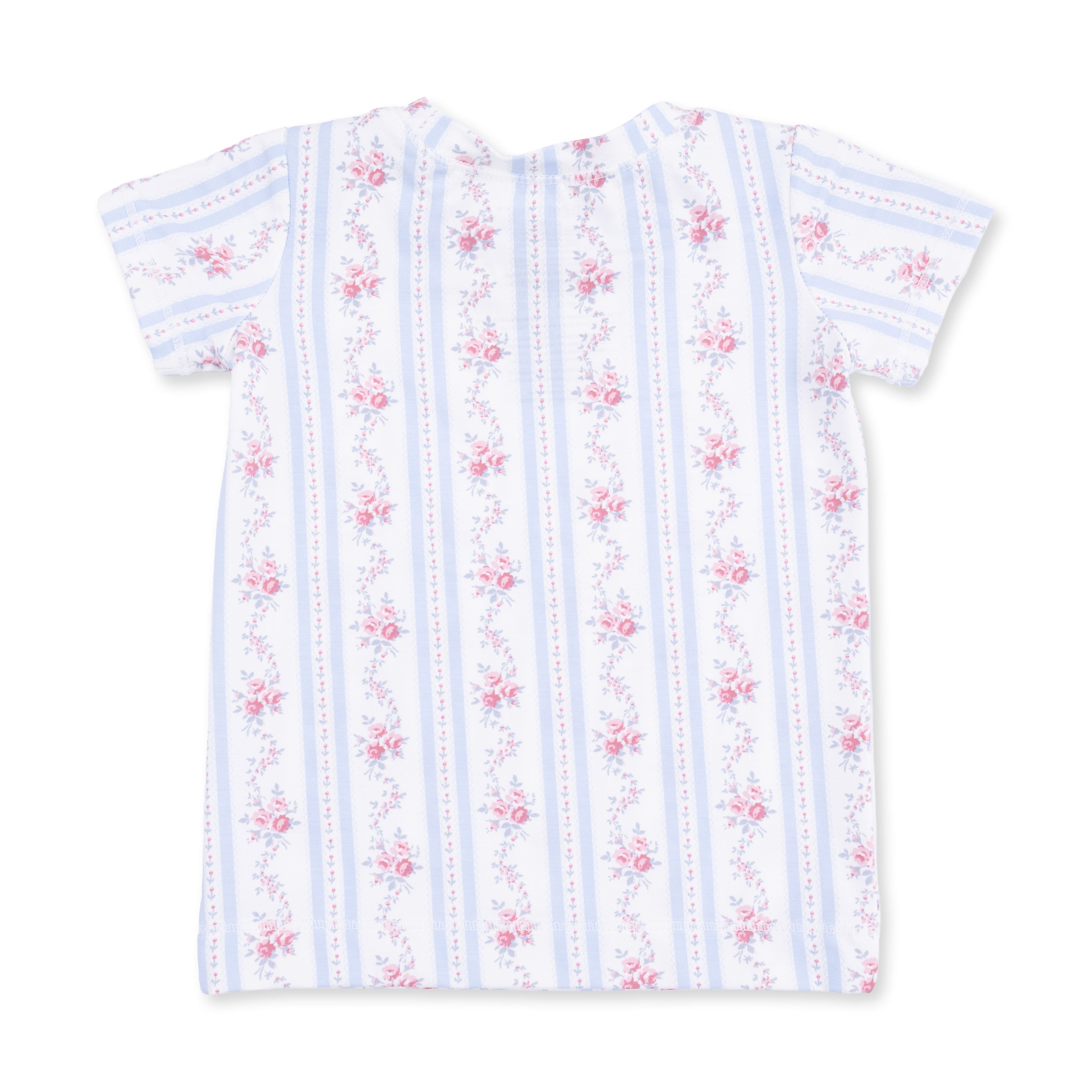 Anna Floral Stripe - Short Sleeve Loungewear Set