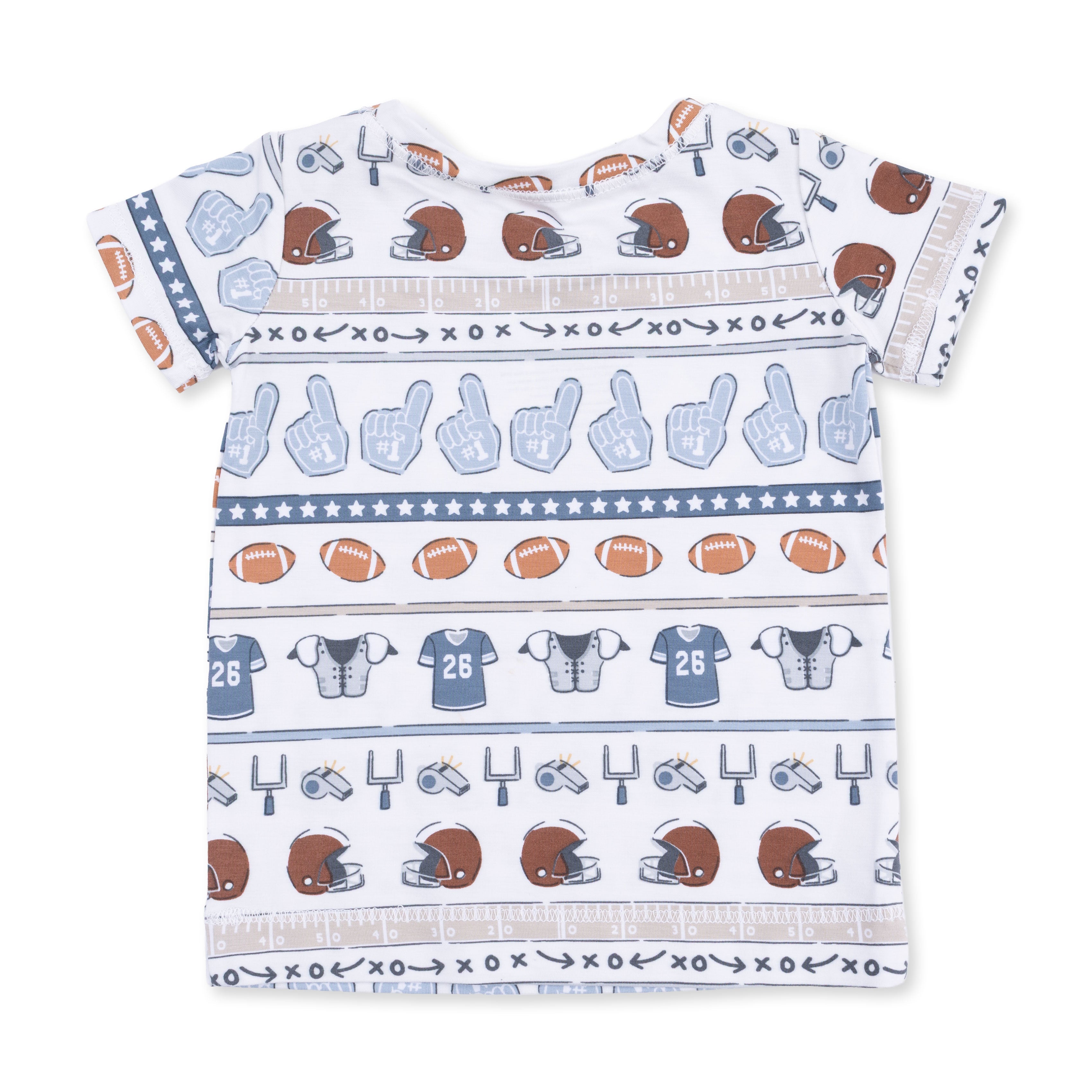 Football Stripe - Short Sleeve Loungewear Set