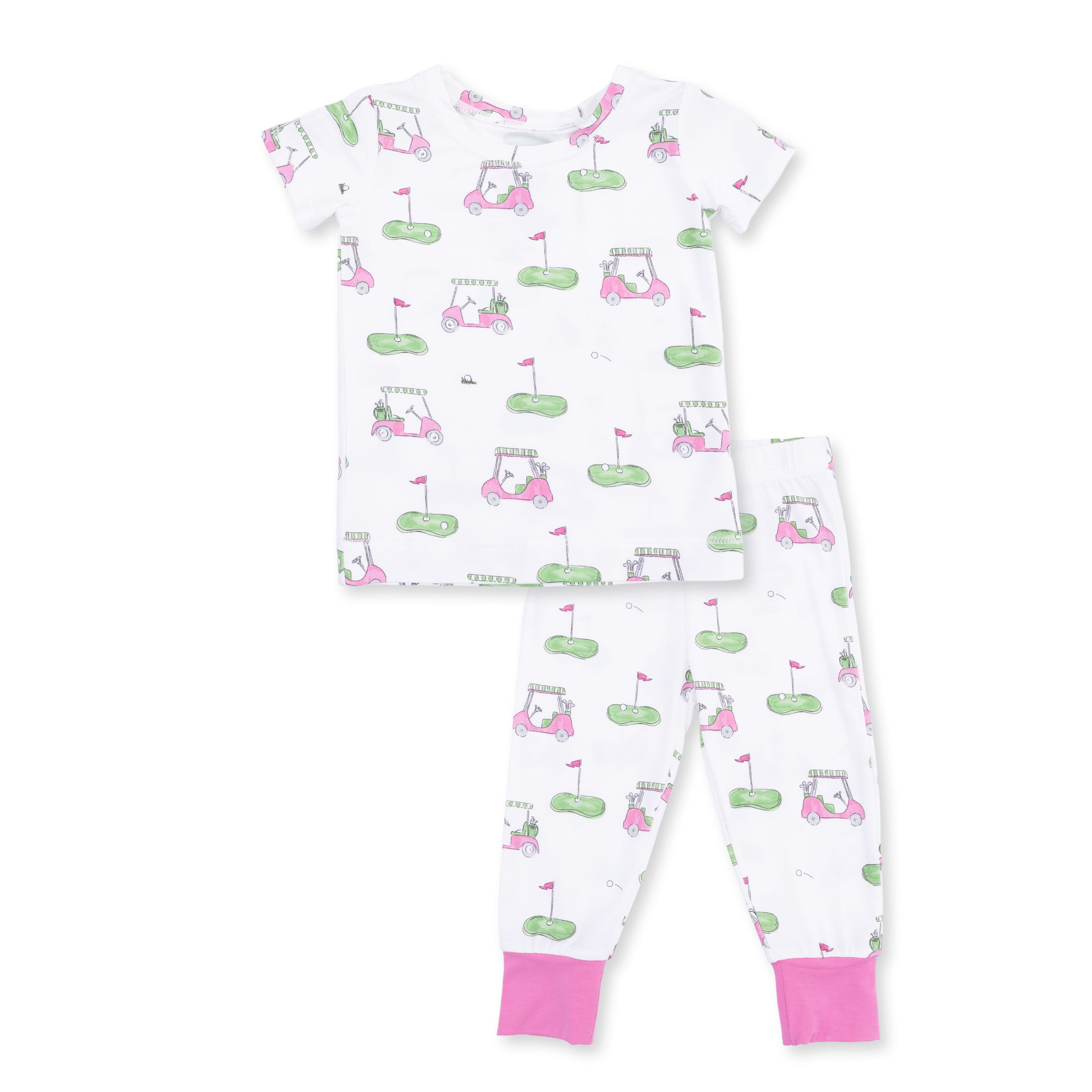 Golf Carts Pink - Short Sleeve Loungewear Set