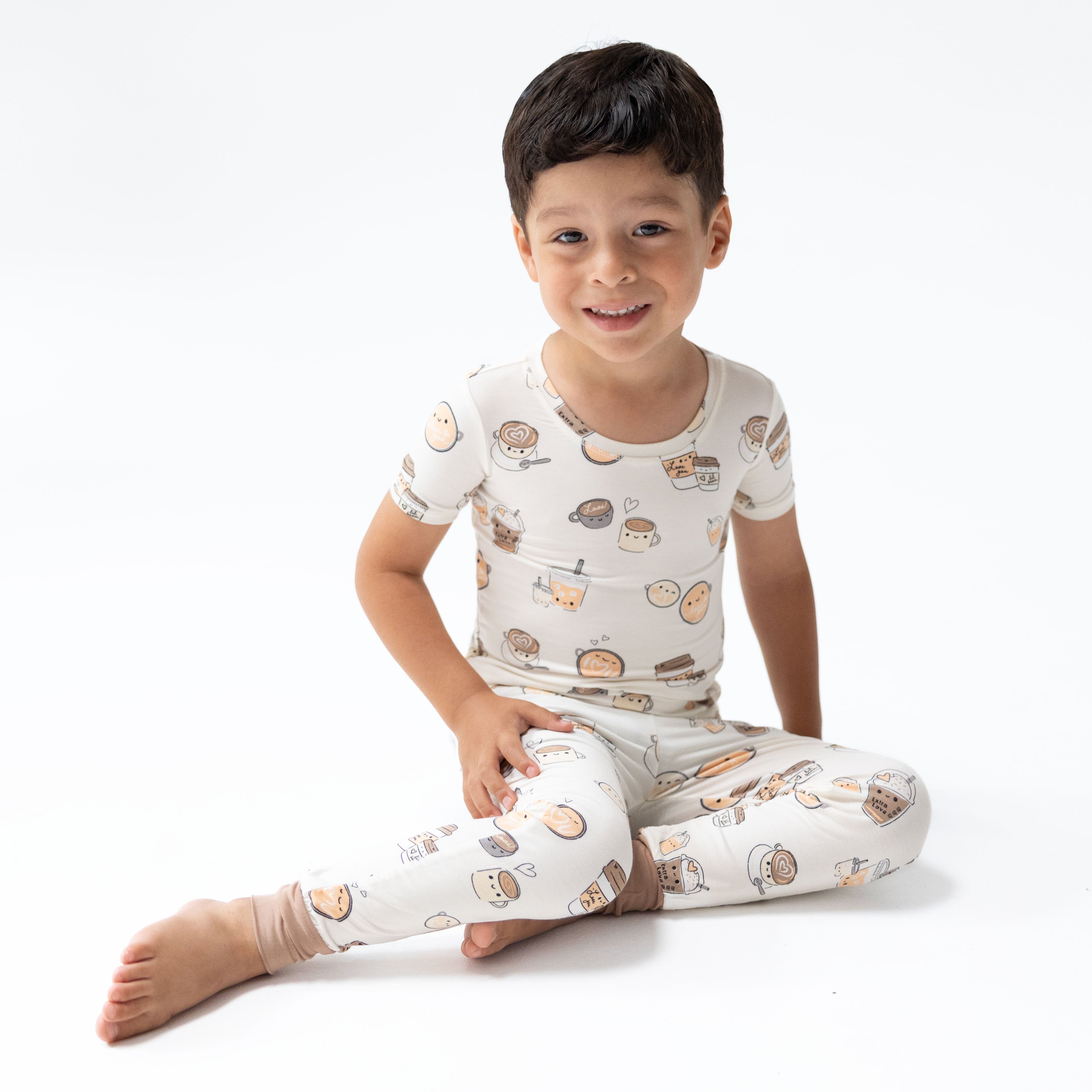 Love You A Latte - Short Sleeve Loungewear Set