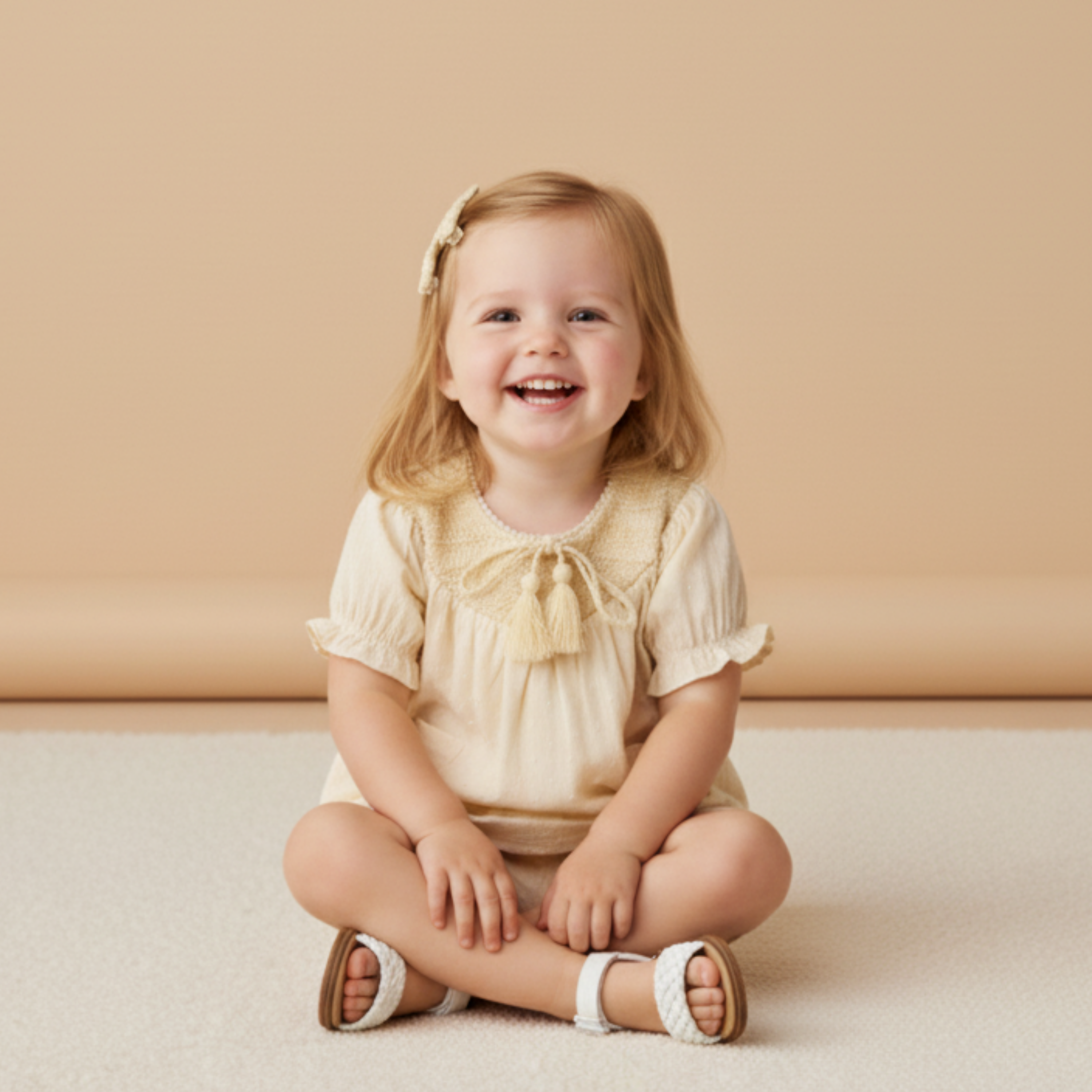 Organic Smocked Top & Shorts Set - Butter Yellow