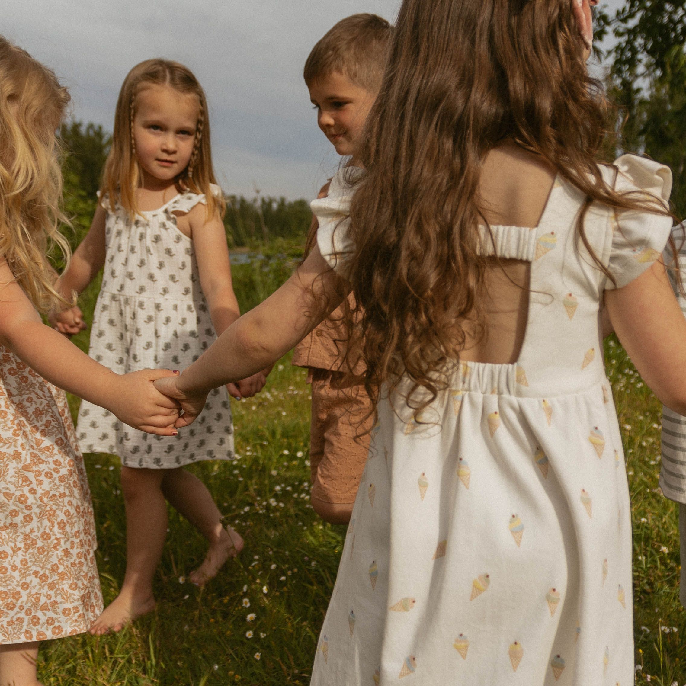 Organic Cutout Back Dress - Ice Cream