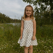 Organic Ruffle Tiered Dress - Poppy