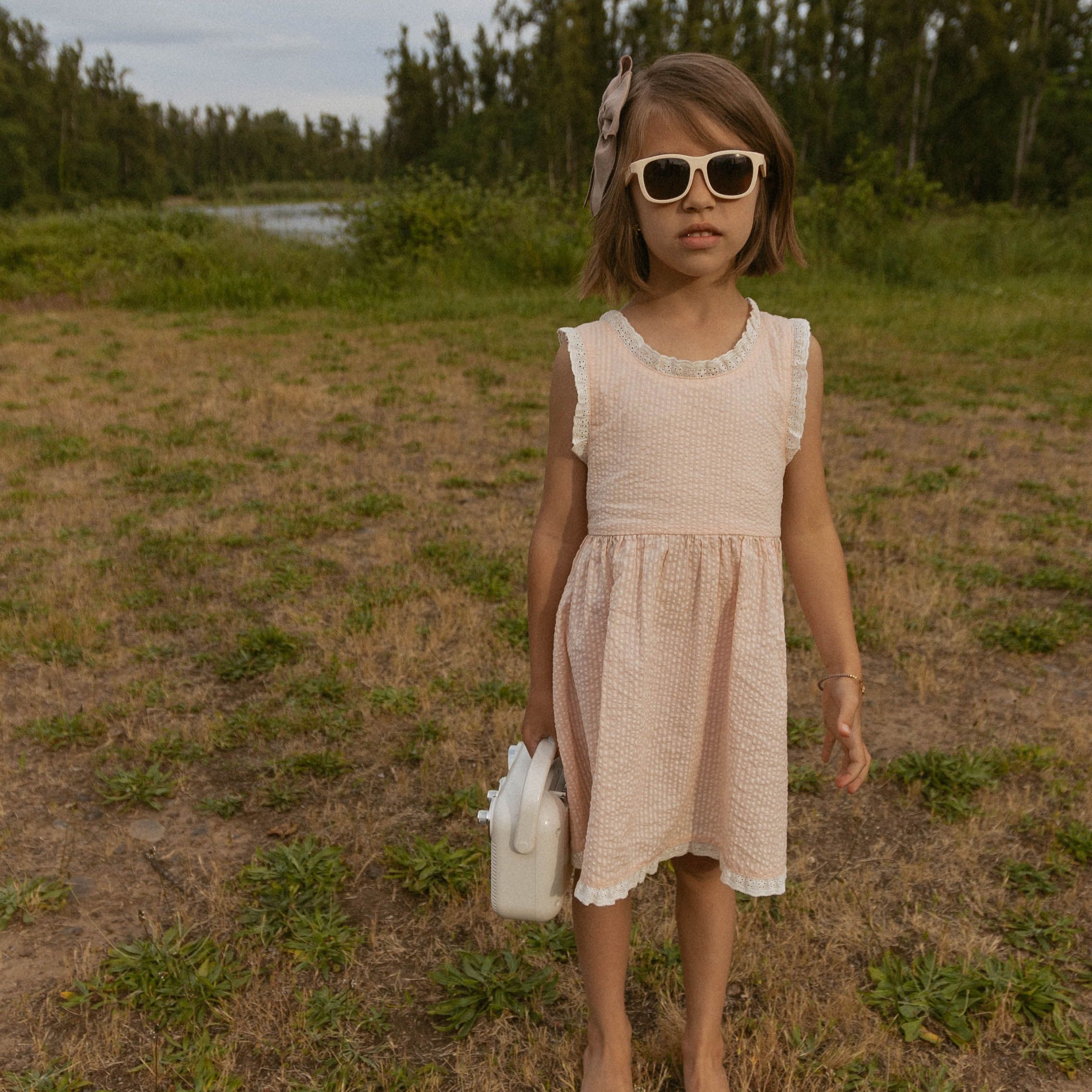 Organic Cross Back Dress - Blush