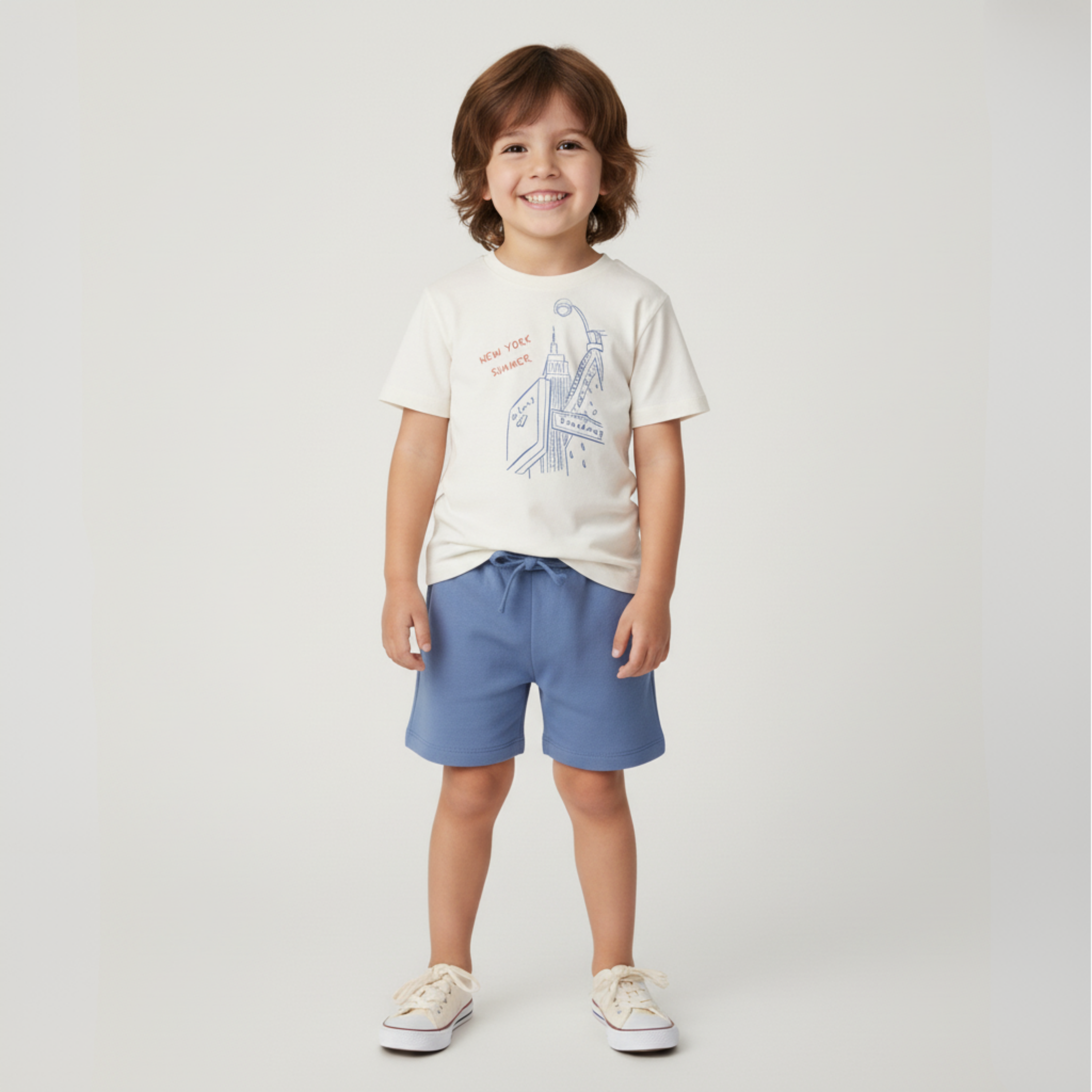 Organic Graphic Tee & Shorts Set - New York