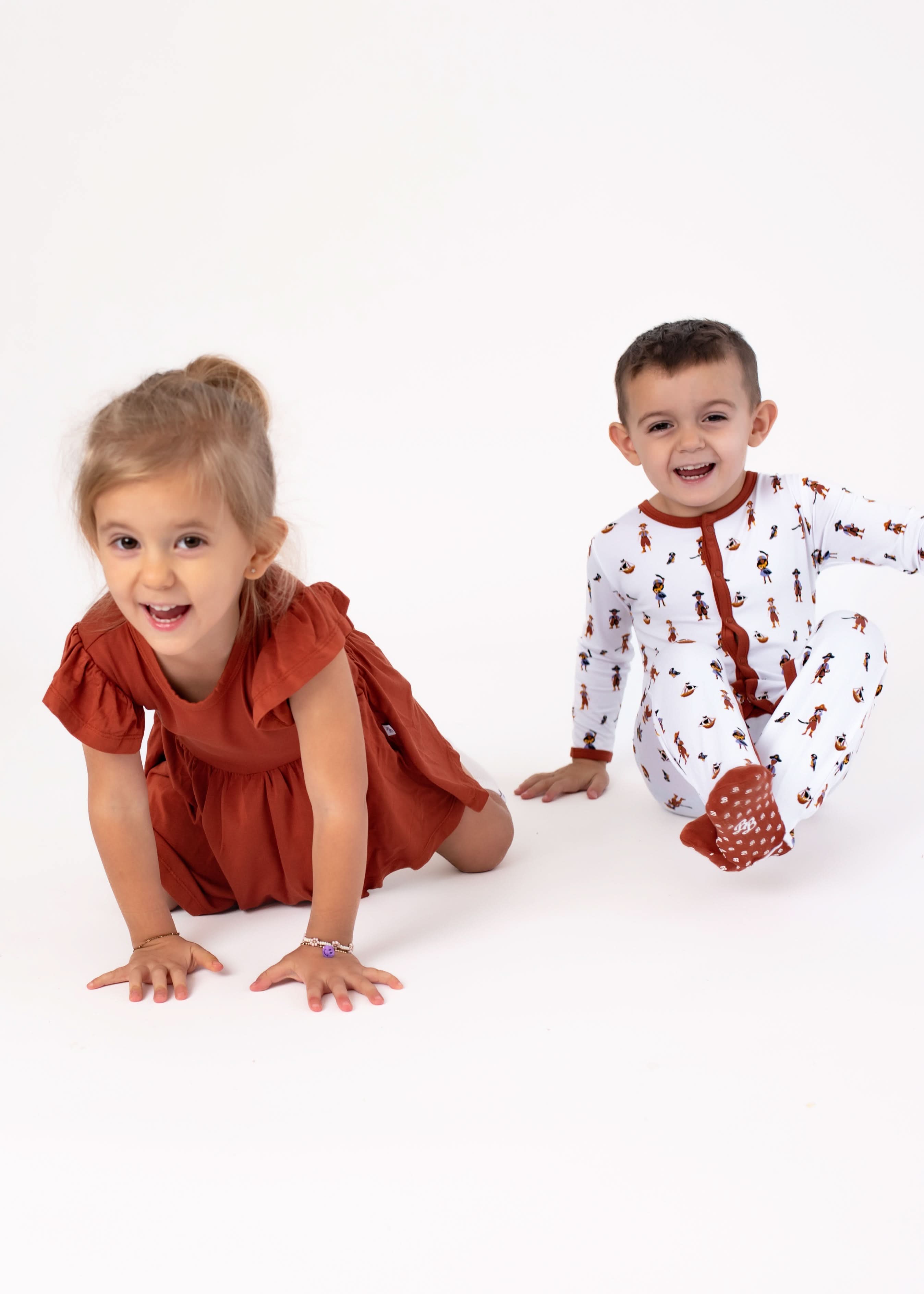 Pecan | Flutter Bodysuit Dress