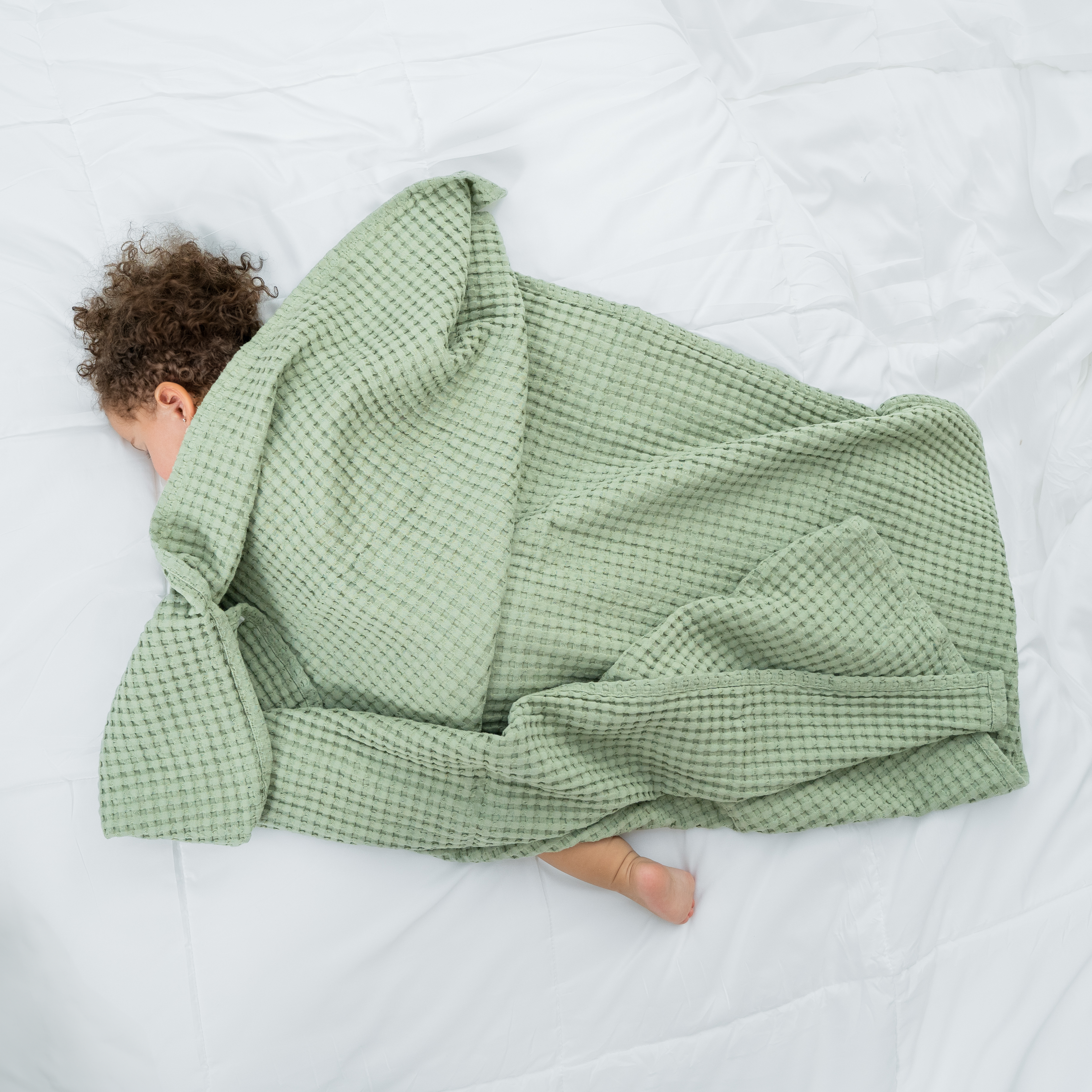 Baby Waffle Blankets in Sage