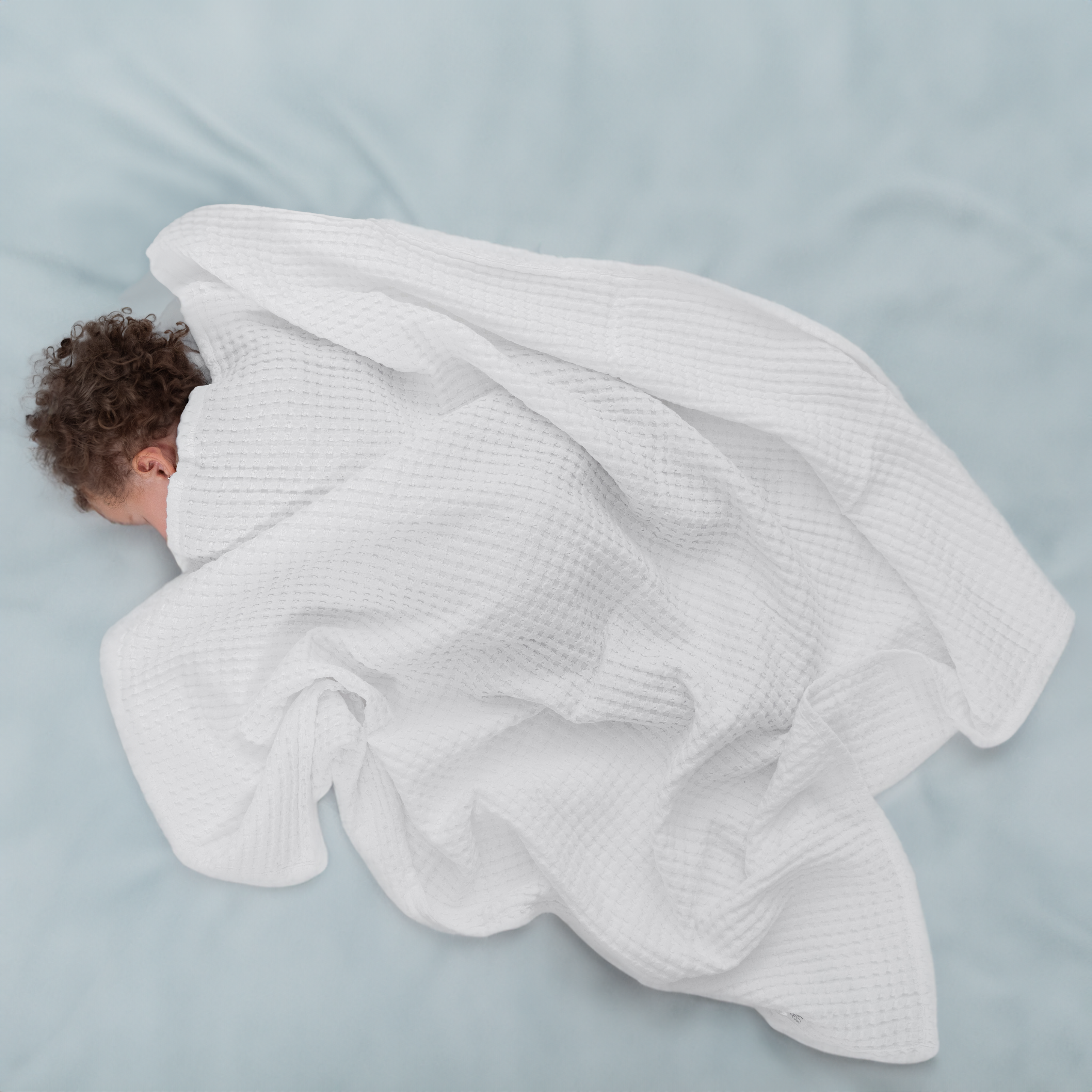 Baby Waffle Blankets in White