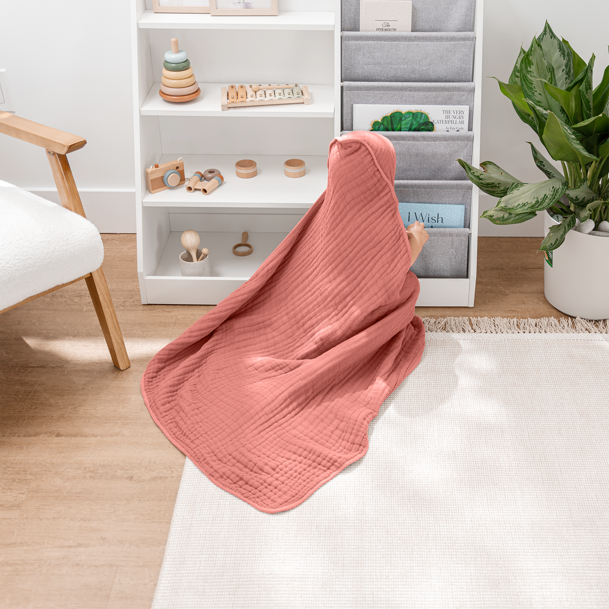 Baby Hooded Towels in Dusty Rose
