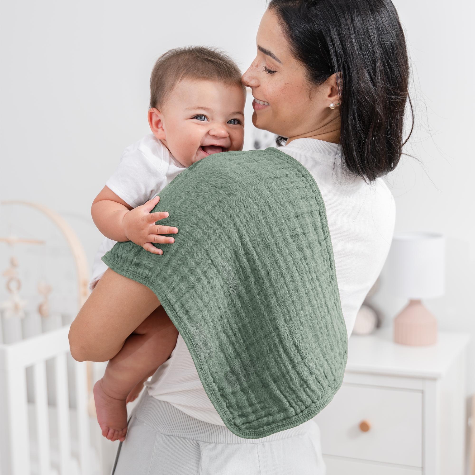 Muslin Burp Cloths  in Fern