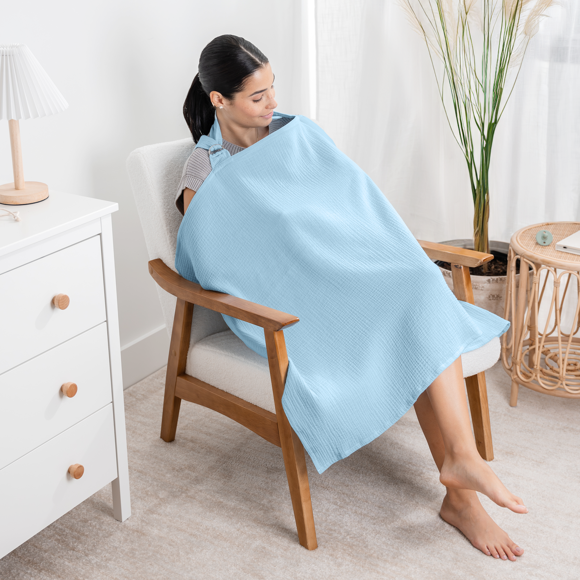 Muslin Nursing Cover, Pack of 1 in Sky Blue