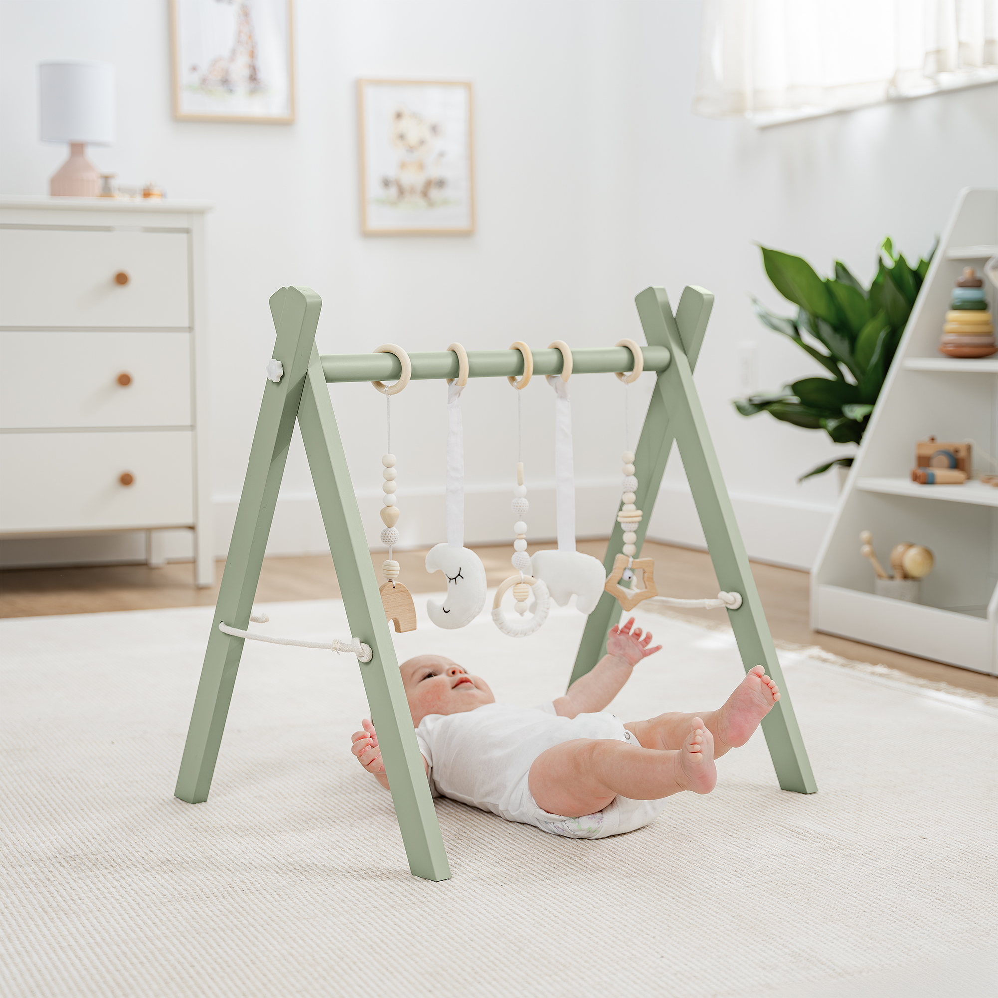 Baby Play Gym in Sage