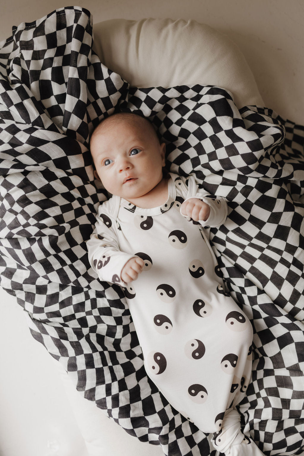 Bamboo Knotted Gown | Black & White Yin-Yang